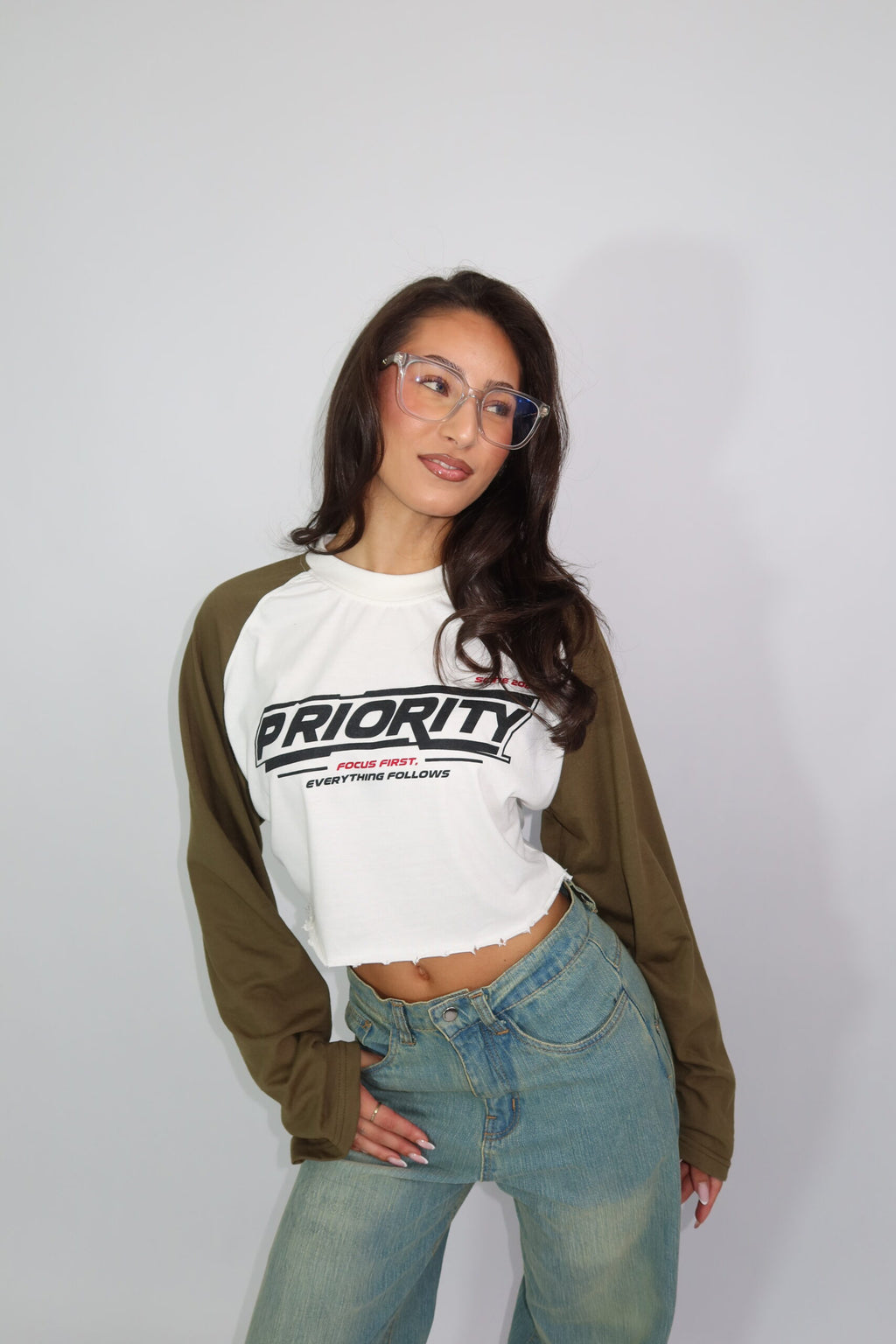 PRIORITY CROP LONGSLEEVE ARMY