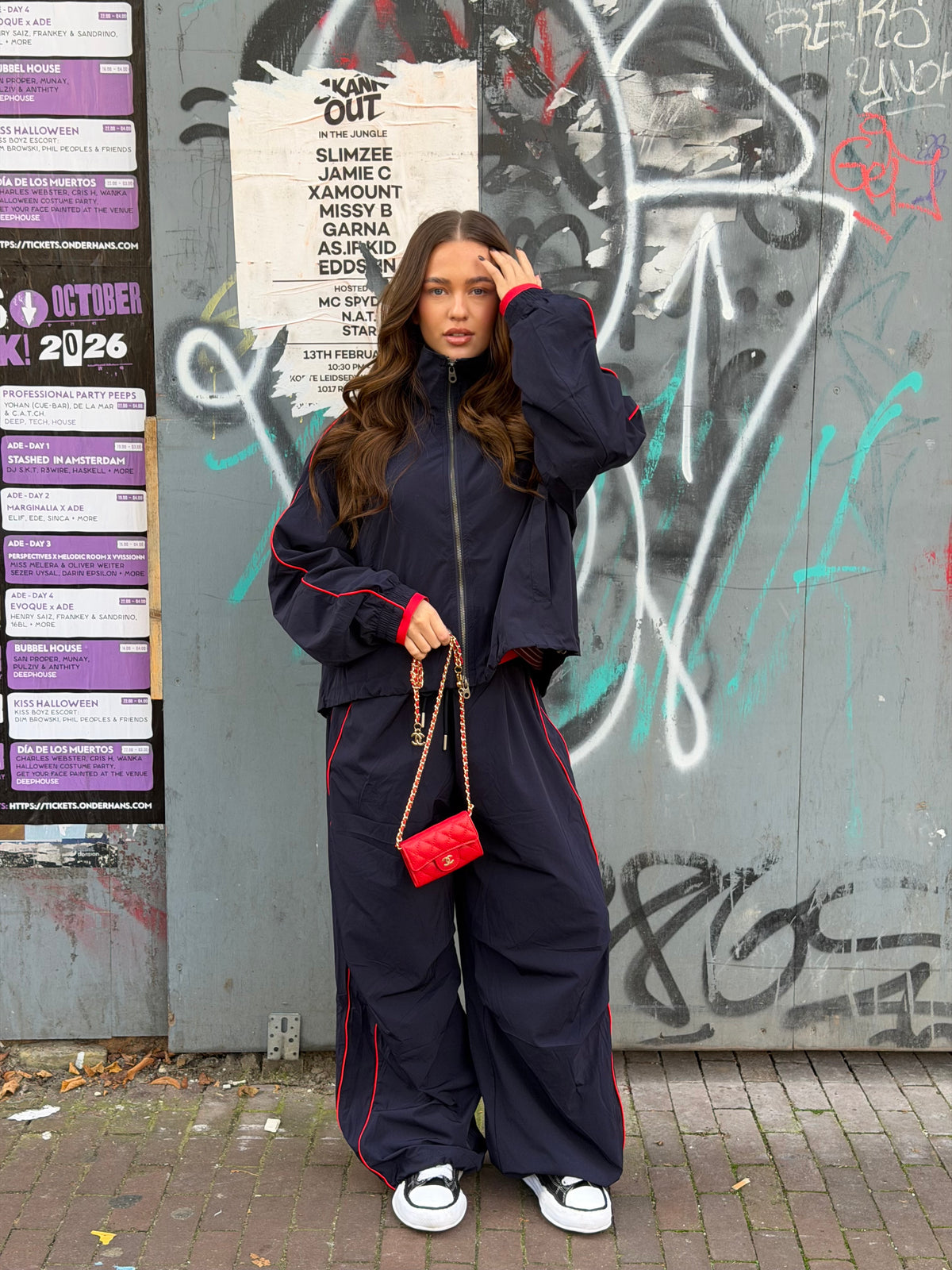 PREMIUM WINDBREAKER TRACKSUIT NAVY/RED