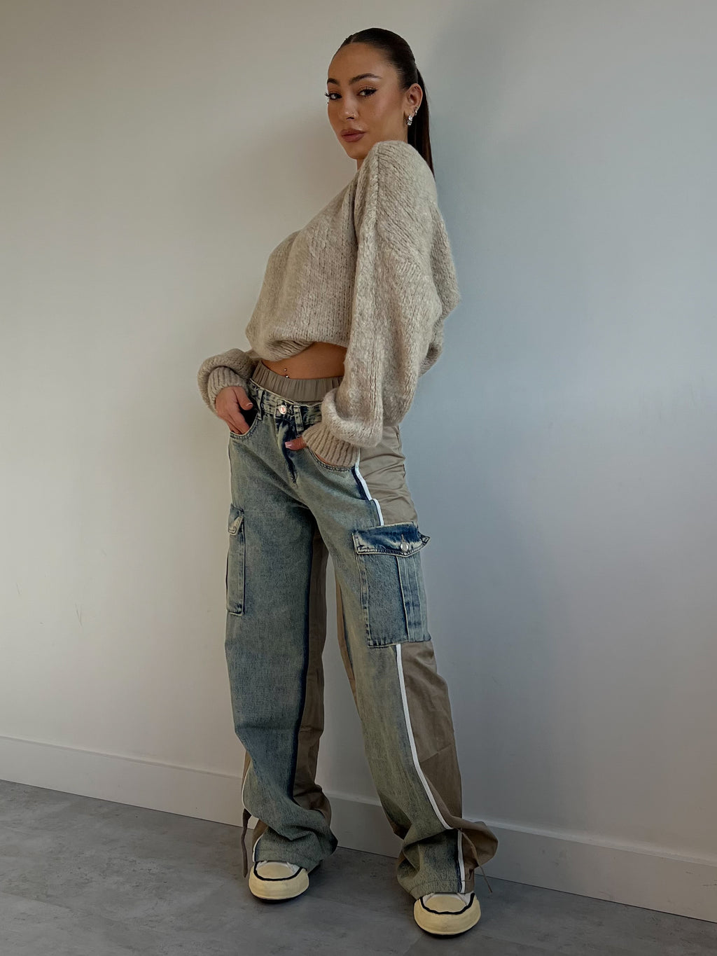 JOG DENIM BEIGE A3093