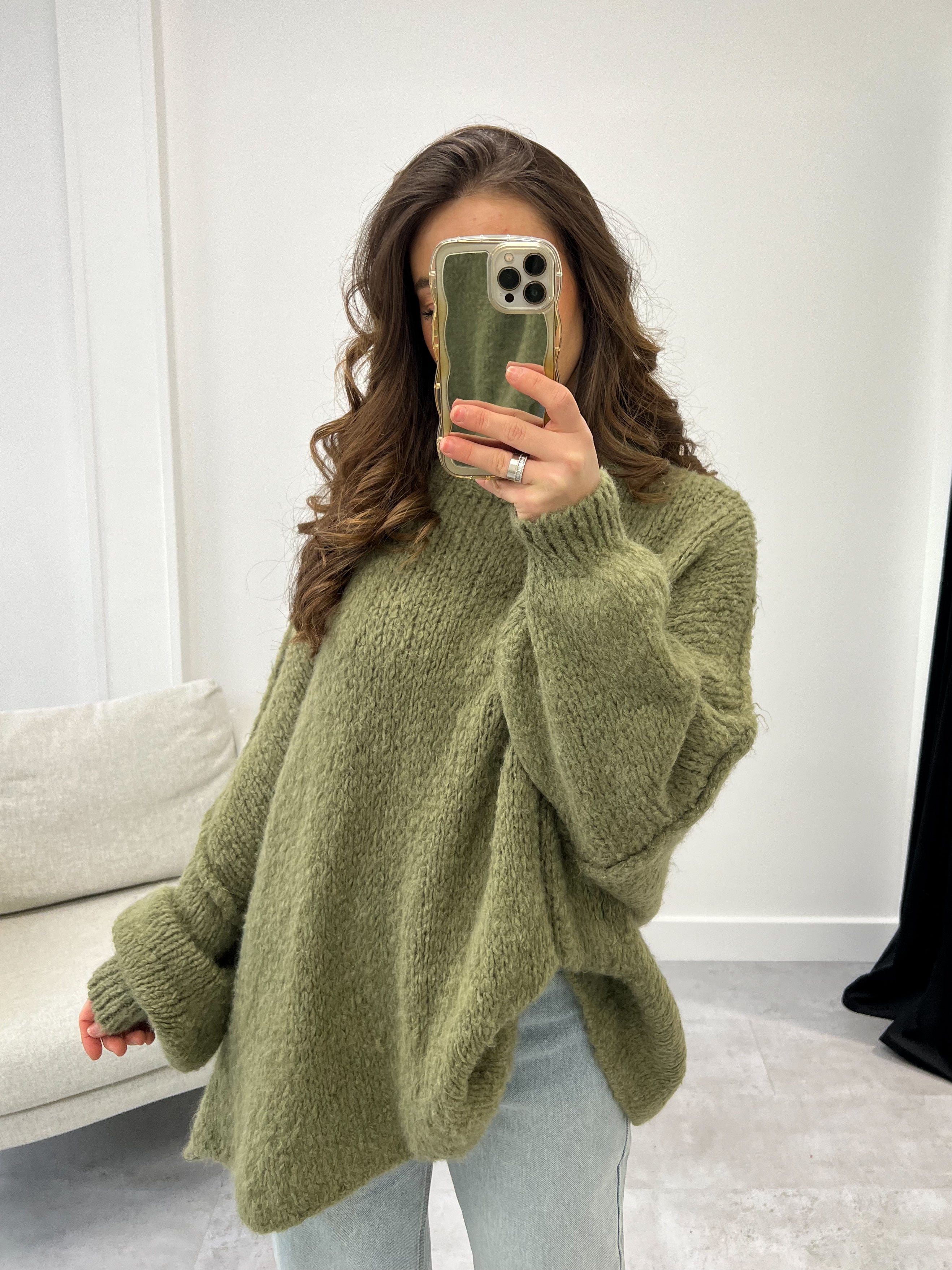 BIG WOOL KNIT OLIVE