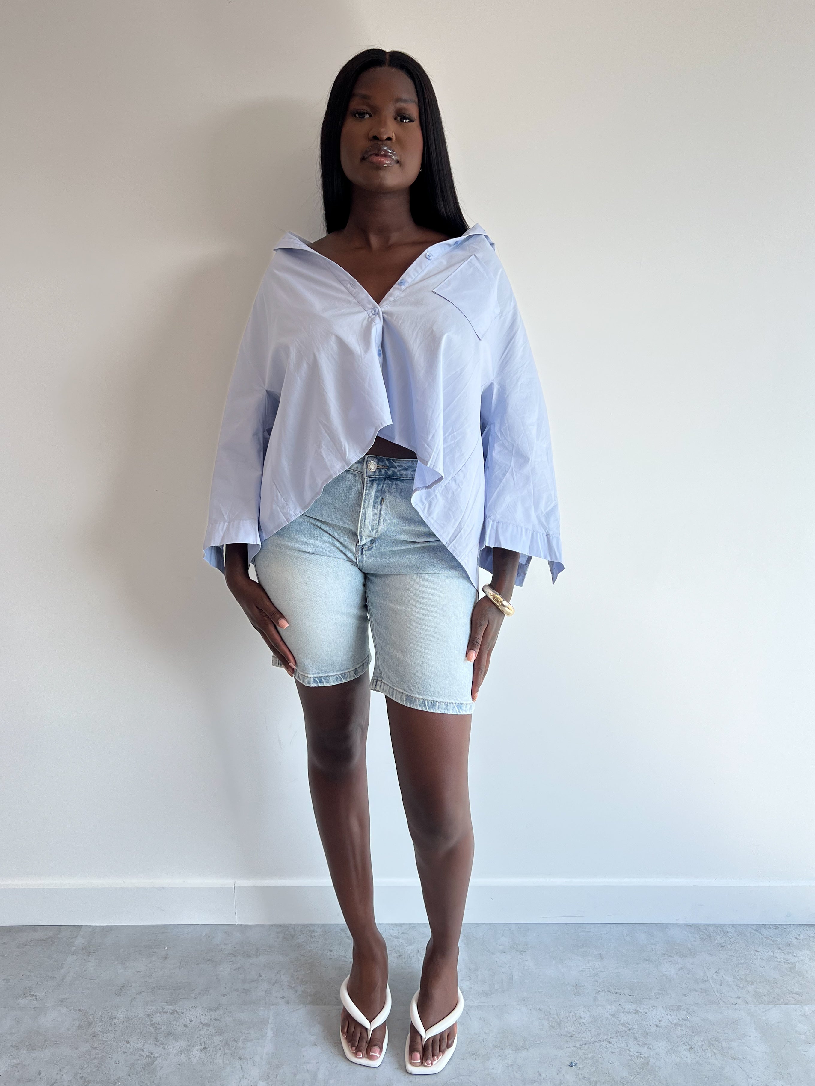 OVERSIZED POCKET SHIRT BLUE