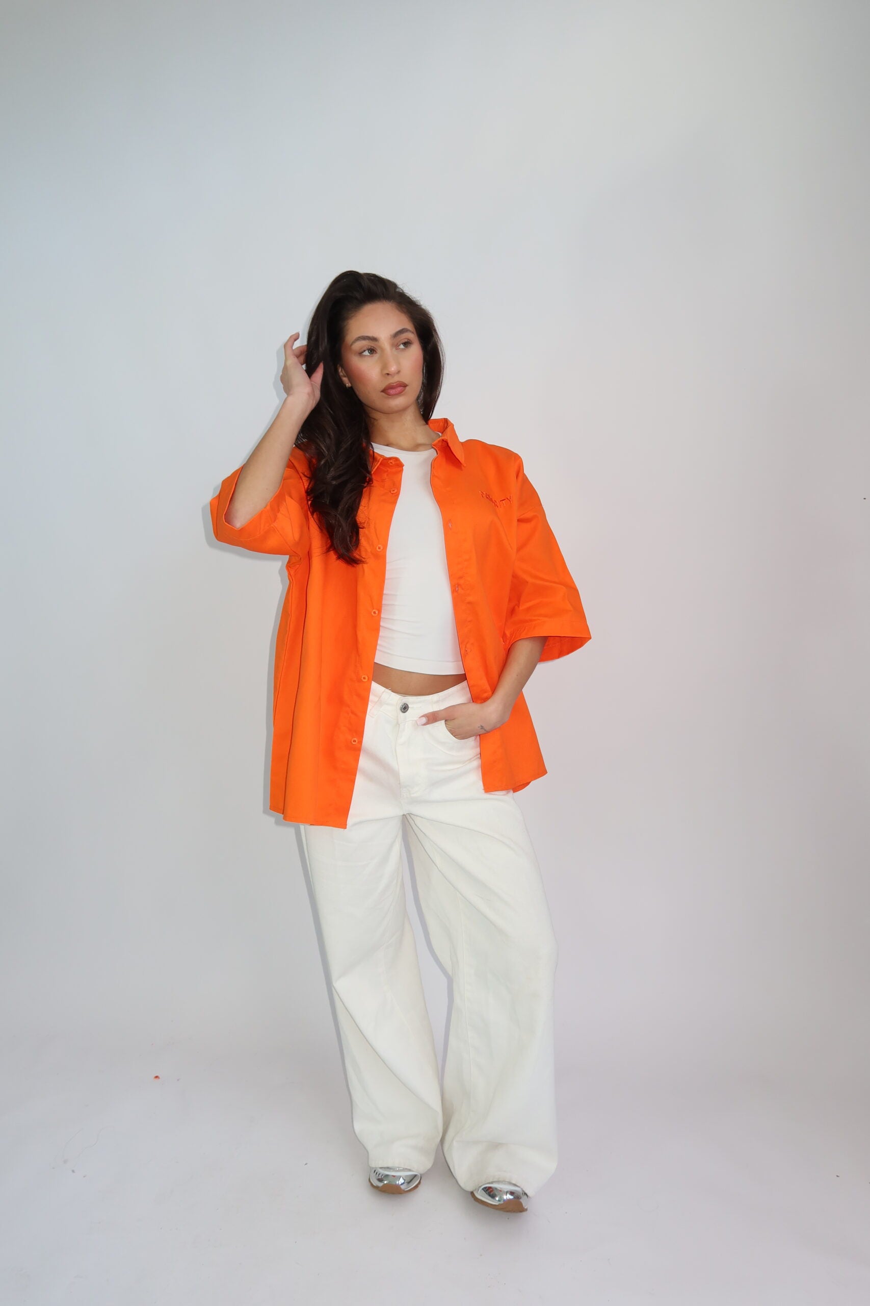 PRIORITY AMSTERDAM BOYFRIEND BLOUSE ORANGE KINGSDAY
