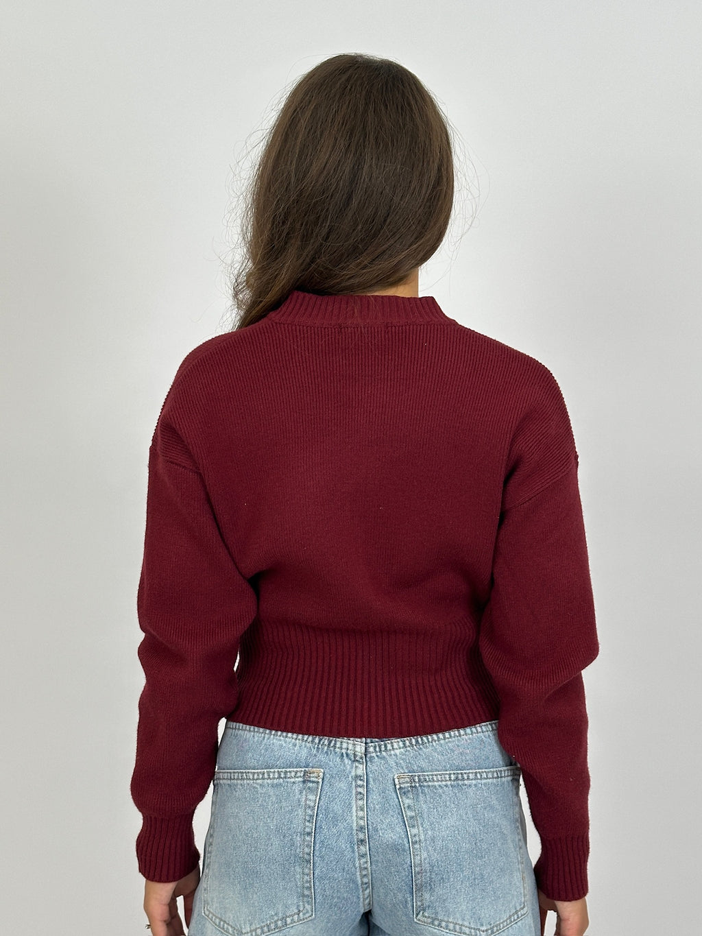 ZIP CARDIGAN BORDEAUX