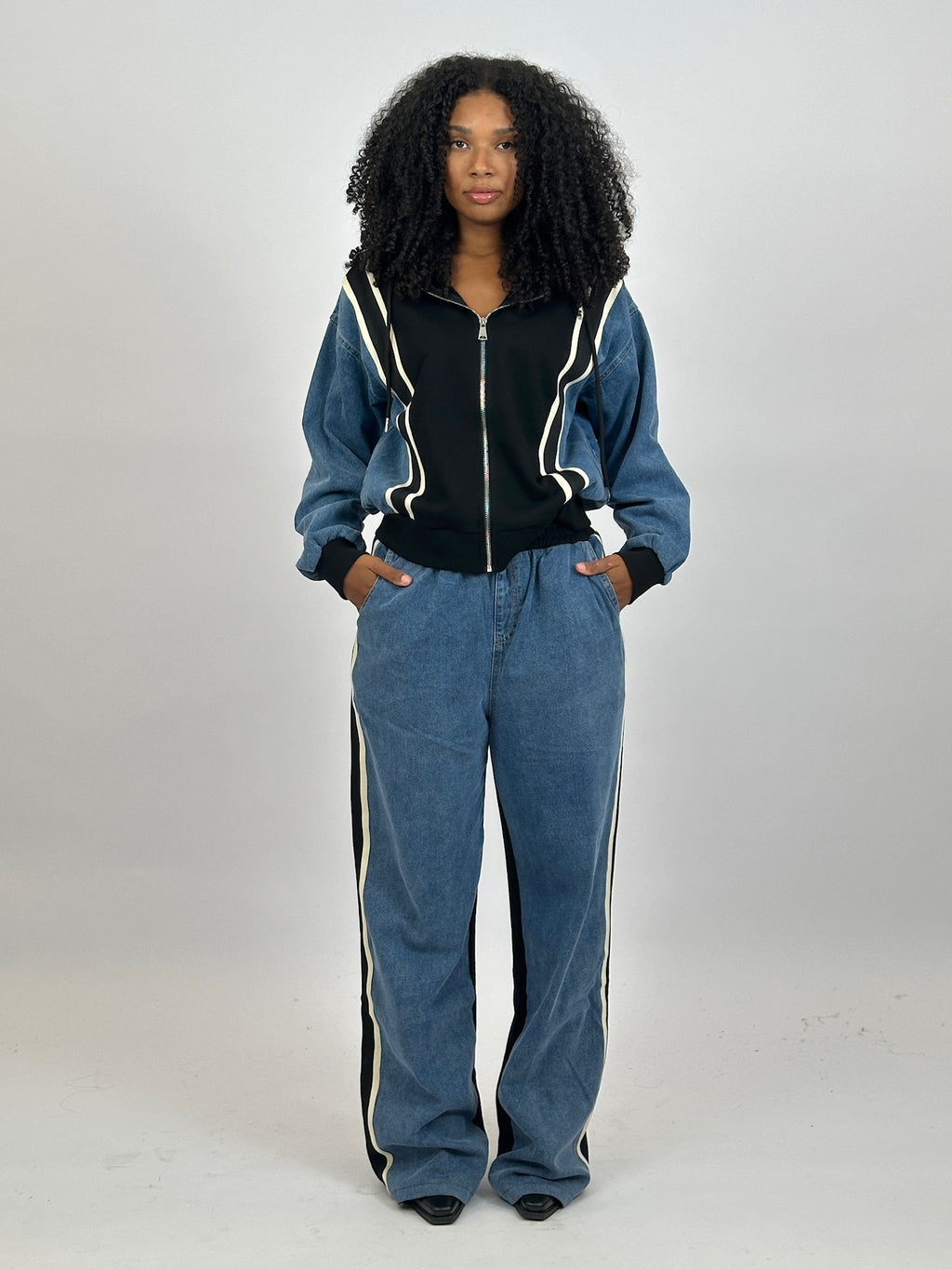DENIM TRACKSUIT VEST