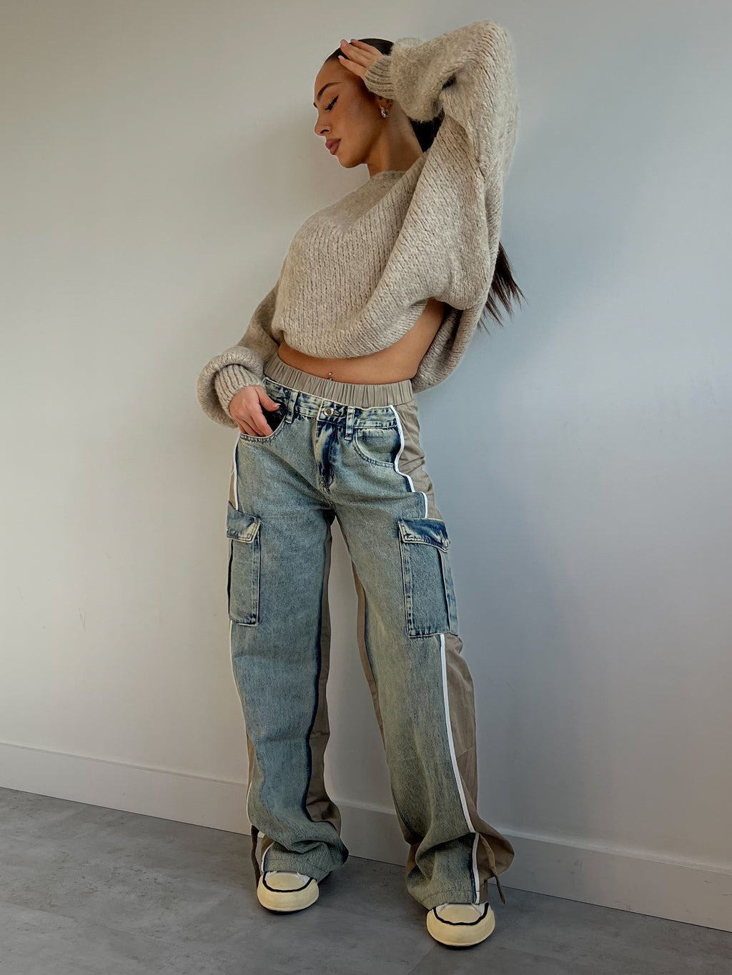 JOG DENIM BEIGE A3093