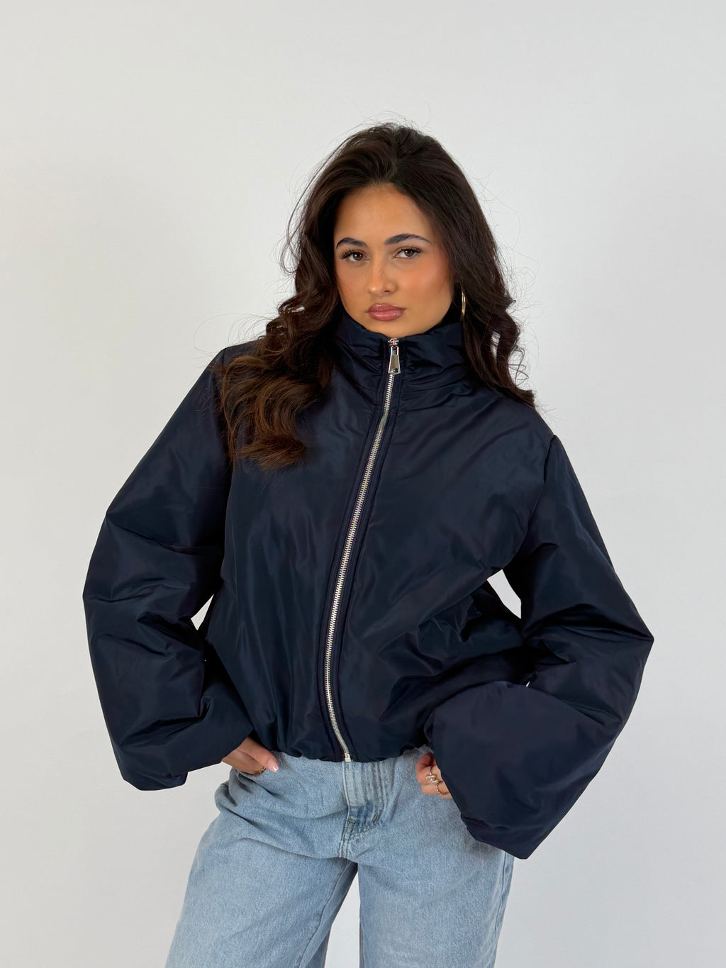 PUFFY BOMBER COAT NAVY