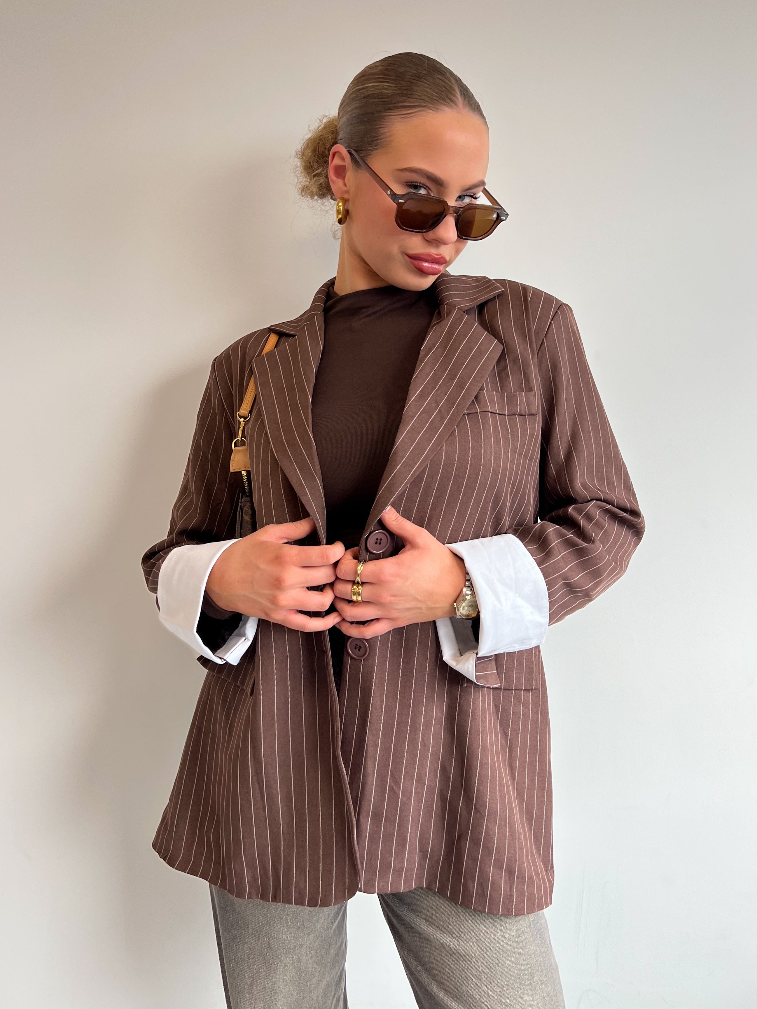 DAD BLAZER CHOCO STRIPE