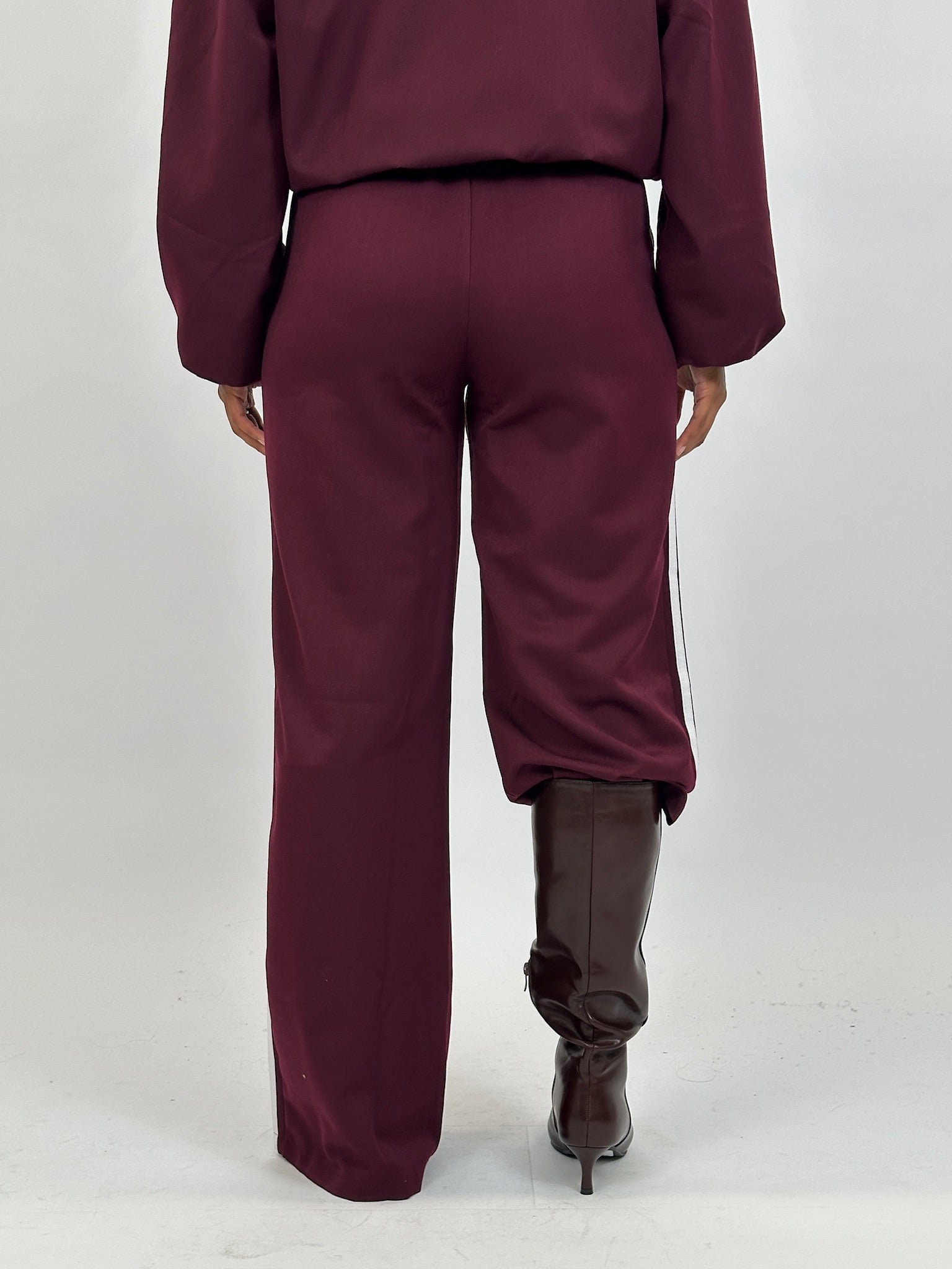 STRIPED PANTALON JOGGER BORDEAUX