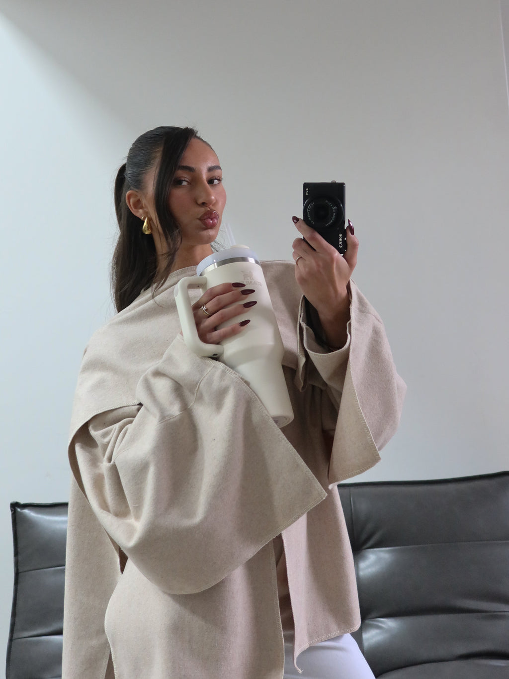 PREMIUM QUALITY SCARF JACKET VANILLA