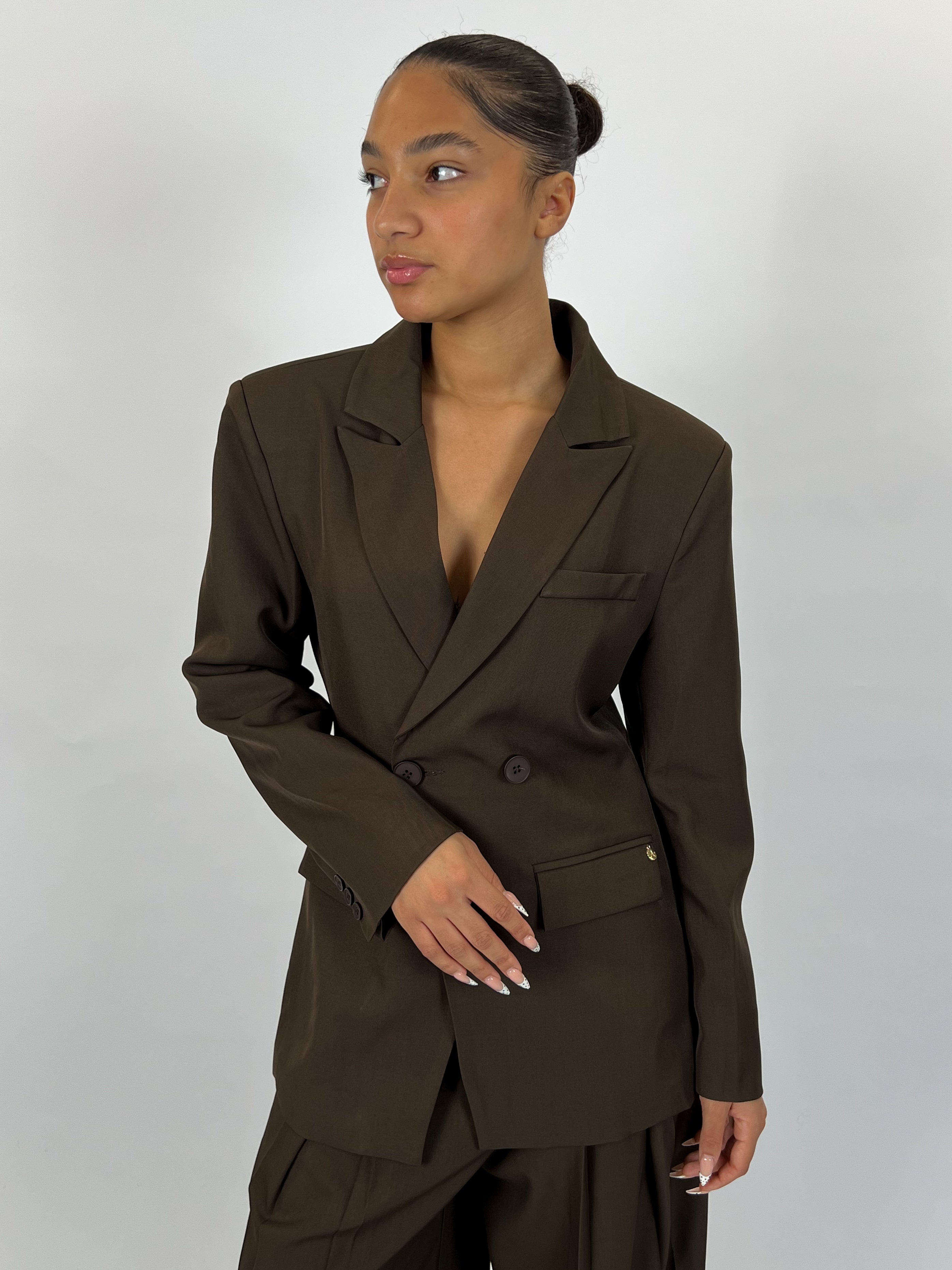 PREMIUM OVERLAP BLAZER CHOCO 2.0