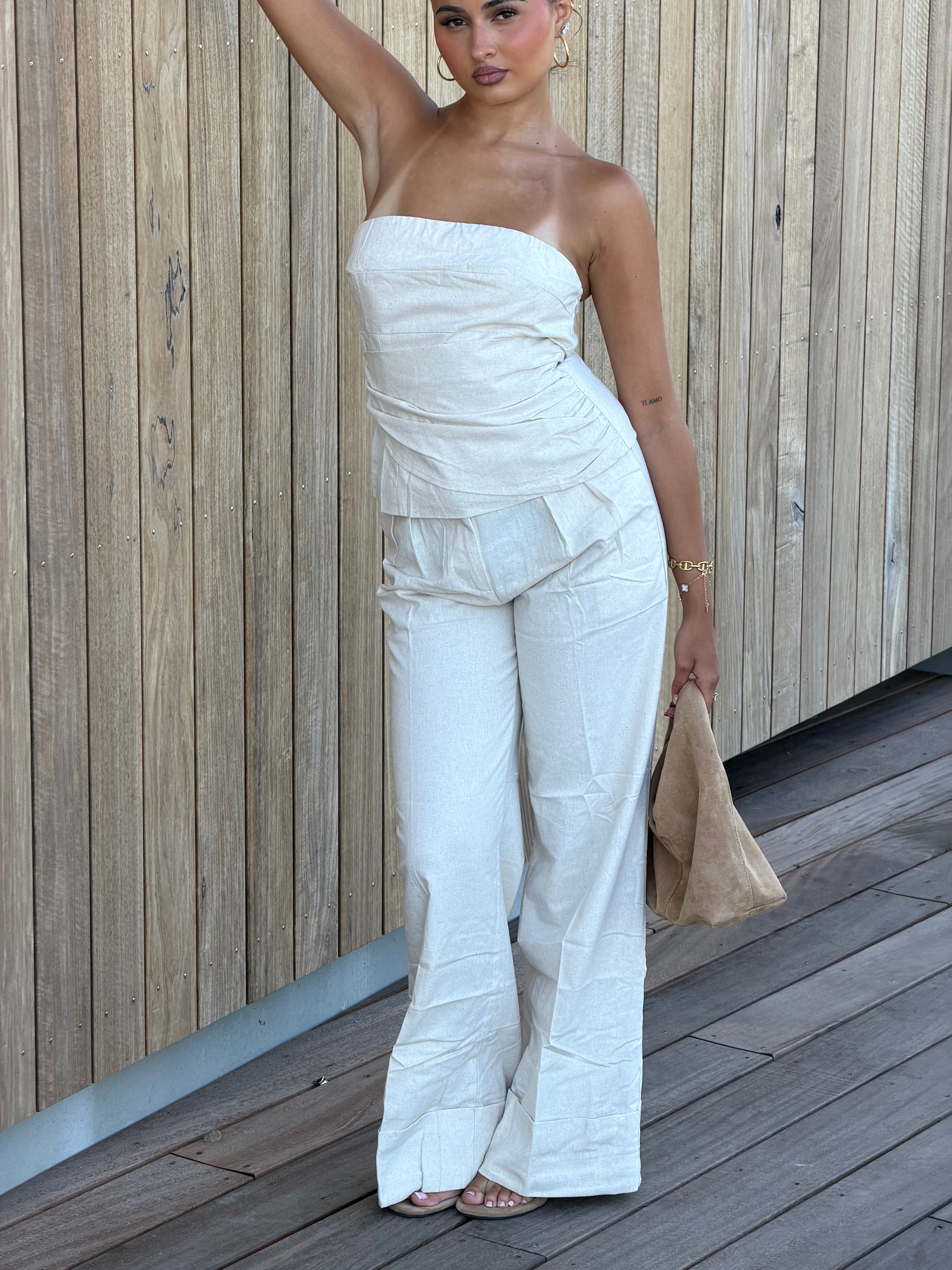 LUNA LINEN TWO PIECE BEIGE