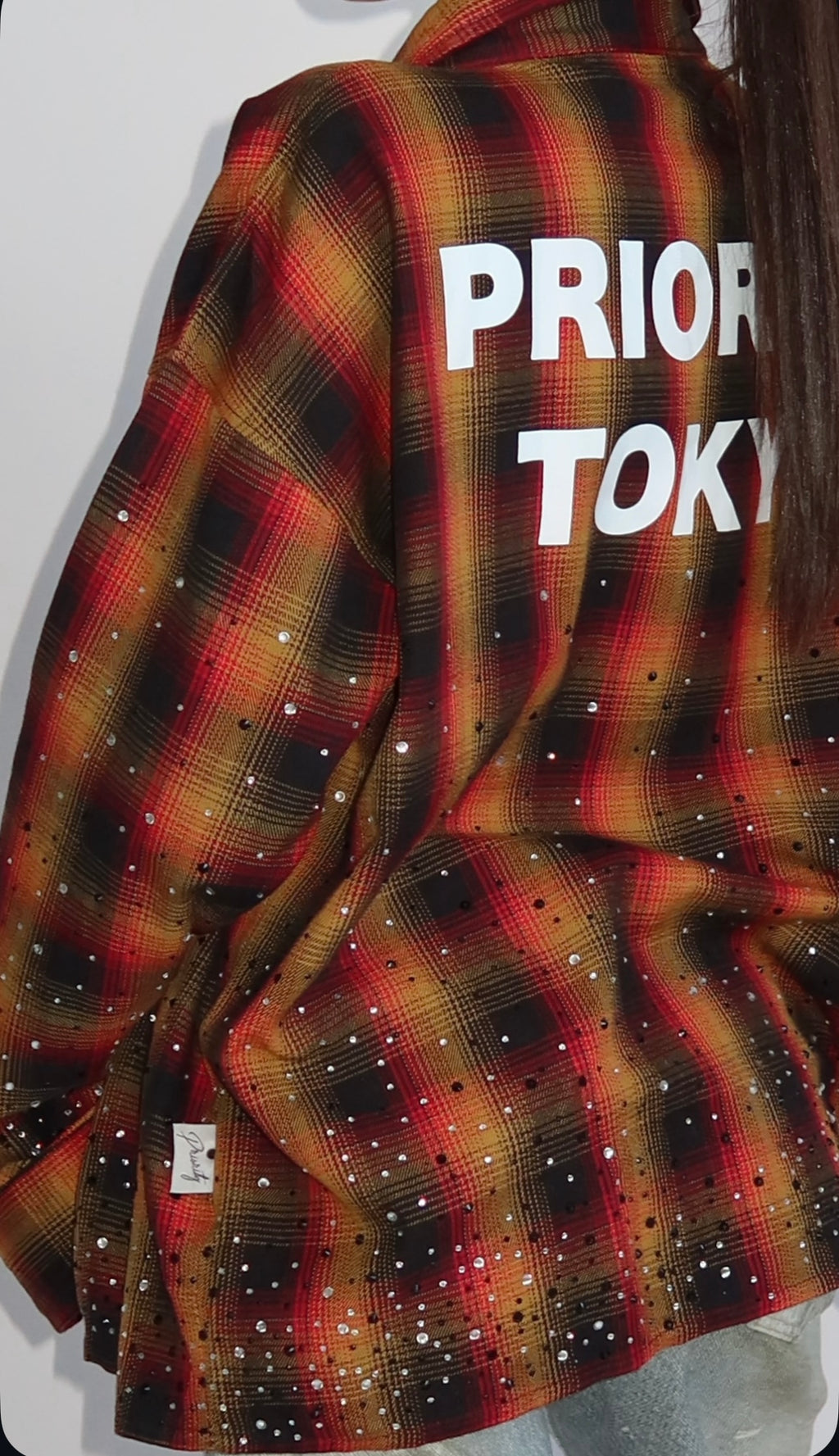 EXCLUSIVE CHECKED RHINESTONES SHIRT