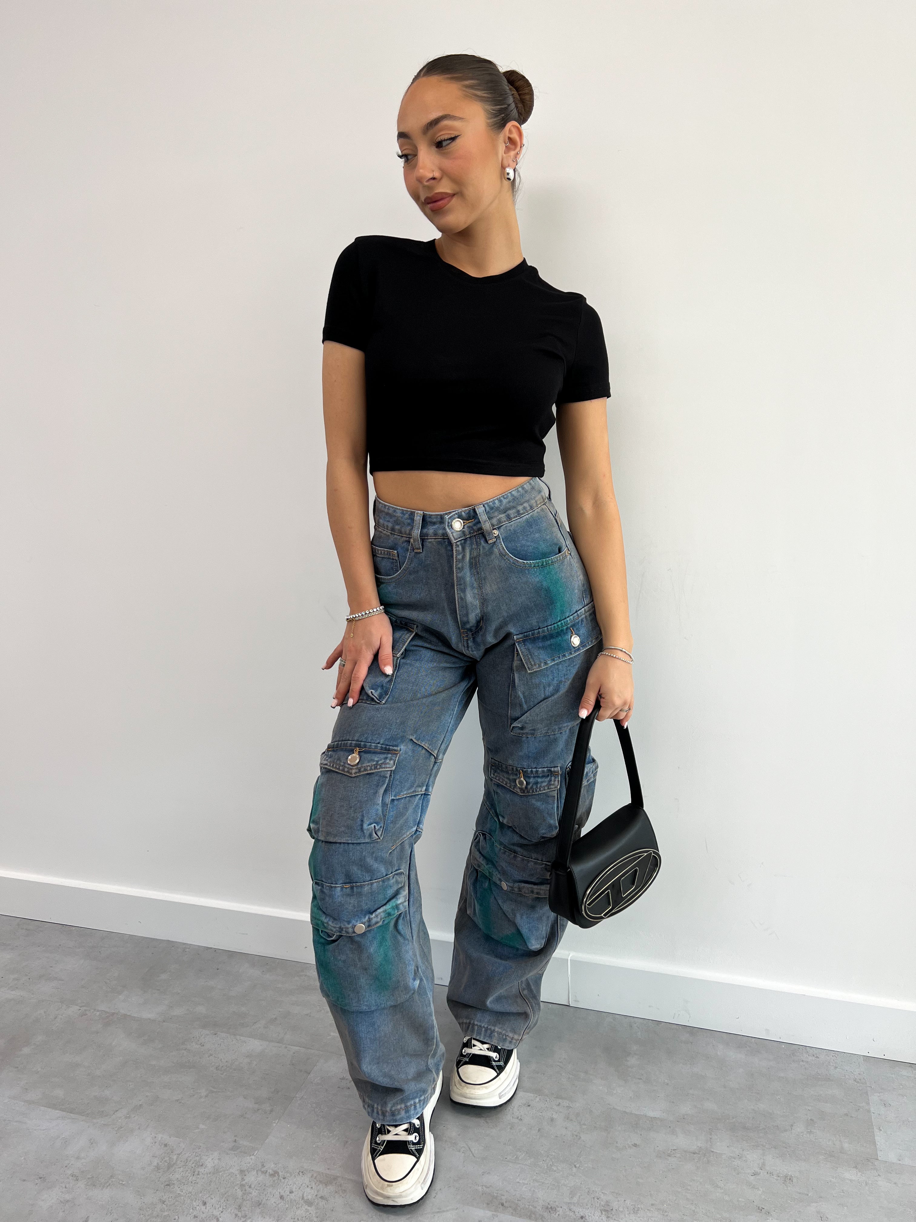 ATTICO INSPIRED MULTI POCKET CARGO GREEN