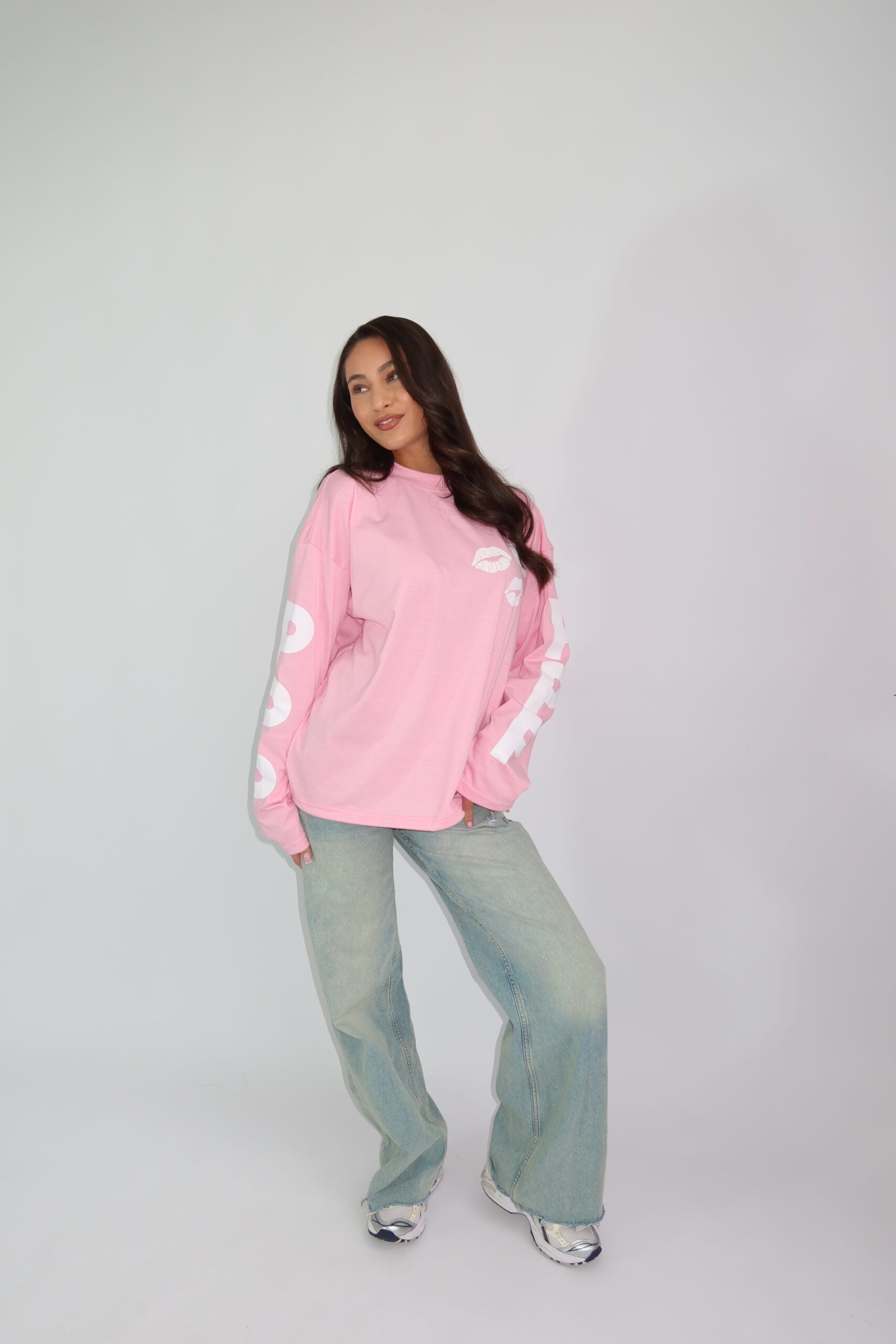 PRIORITY LONGSLEEVE PINK/WHITE