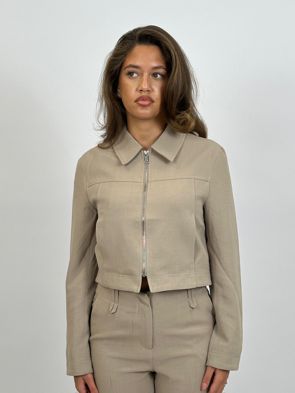ZIP SUIT JACKET TAUPE