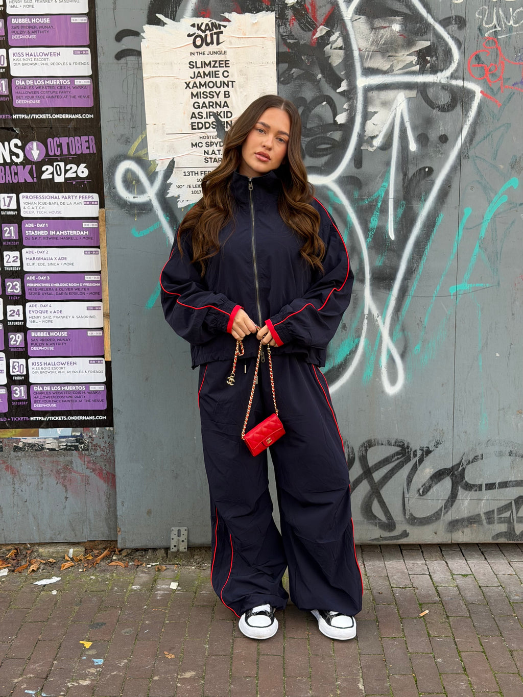 PREMIUM WINDBREAKER TRACKSUIT NAVY/RED