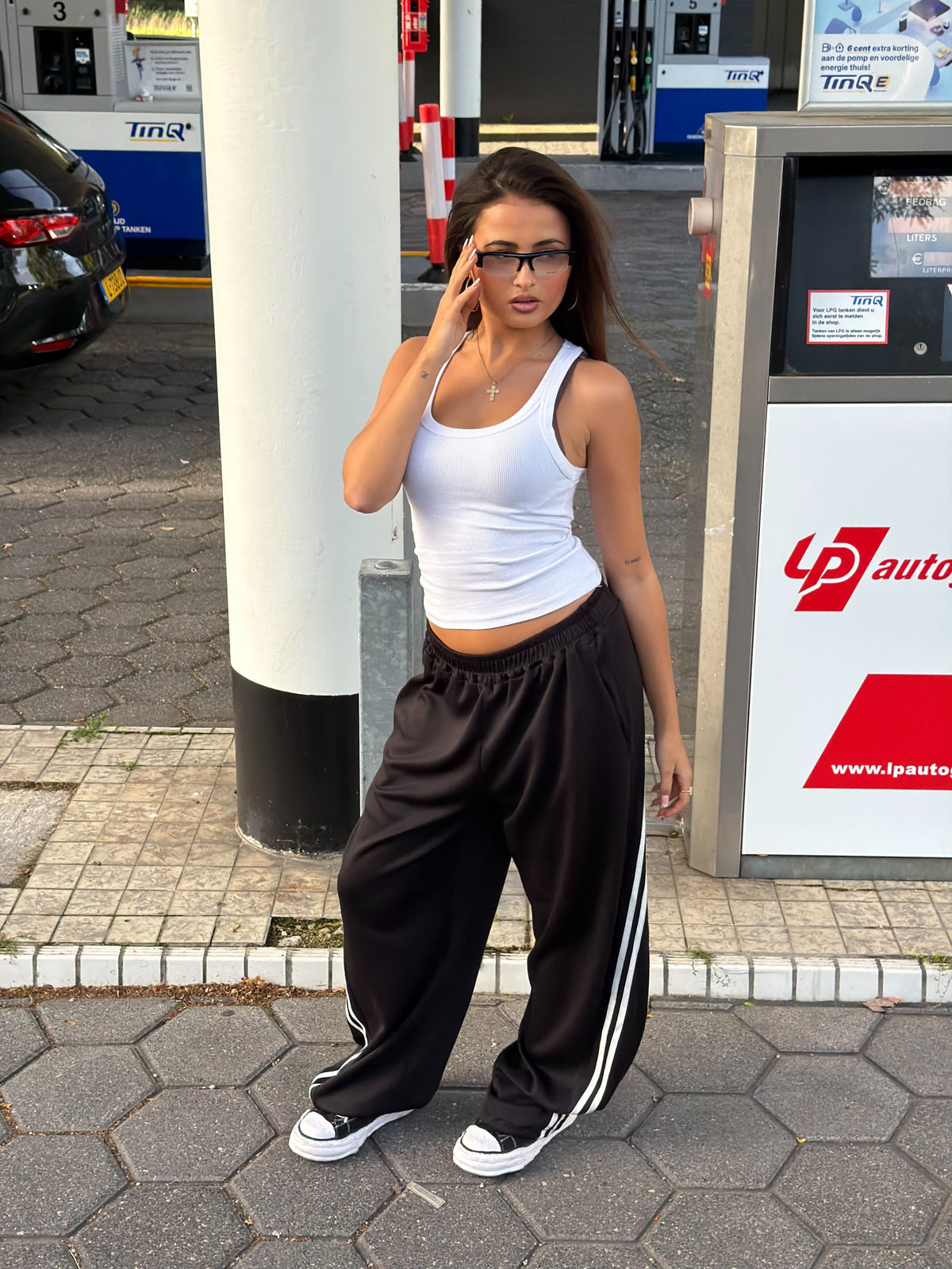 BAGGY STRIPED JOGGER BLACK/WHITE