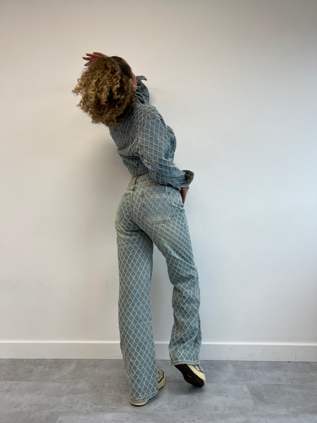 DIAMOND PATTERN DENIM JACKET