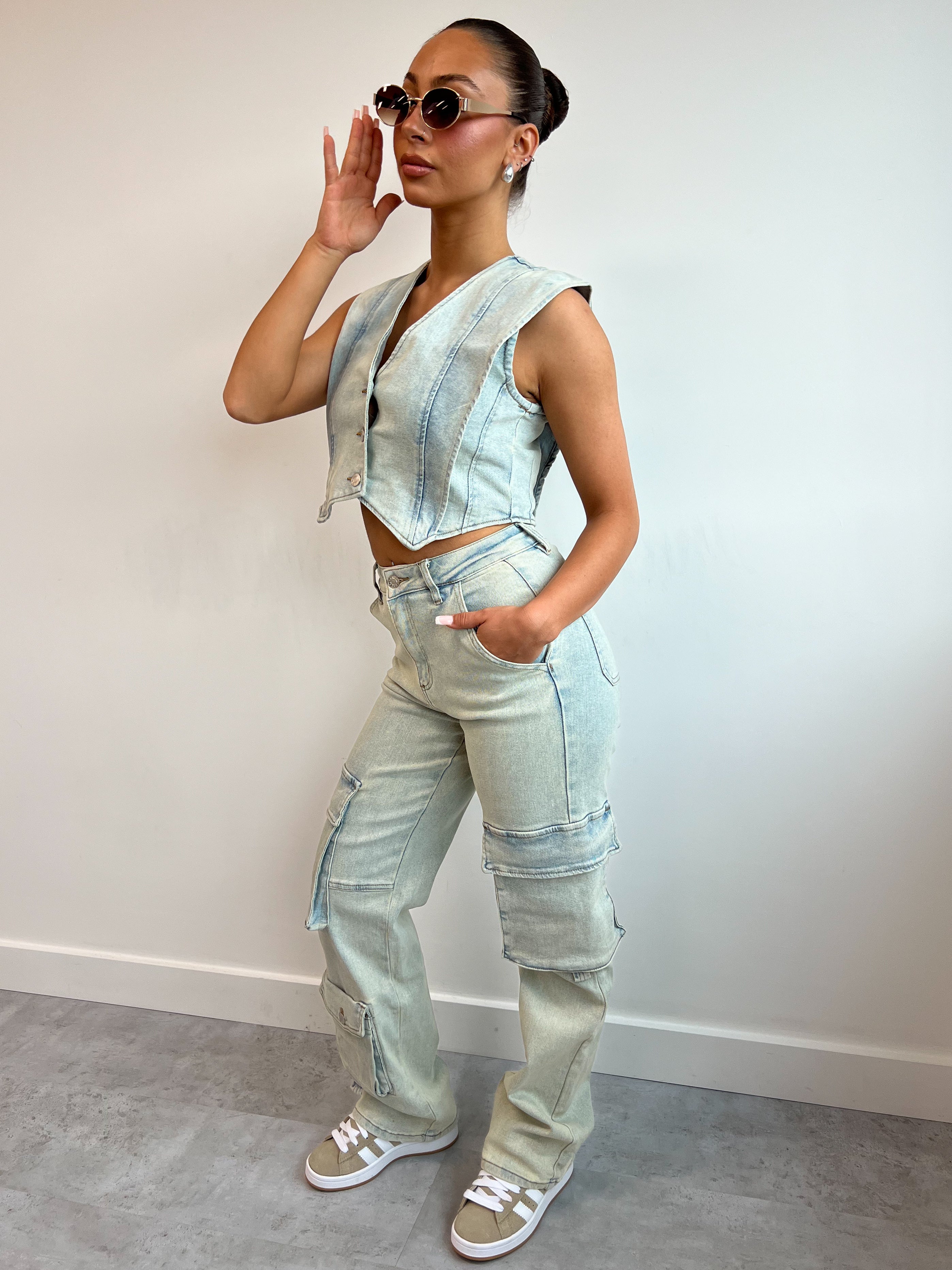 LIGHT WASH DENIM CORSET 091