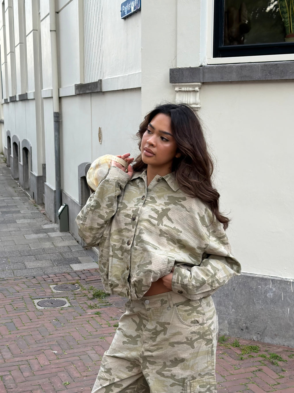 CAMO WASHED JACKET BEIGE