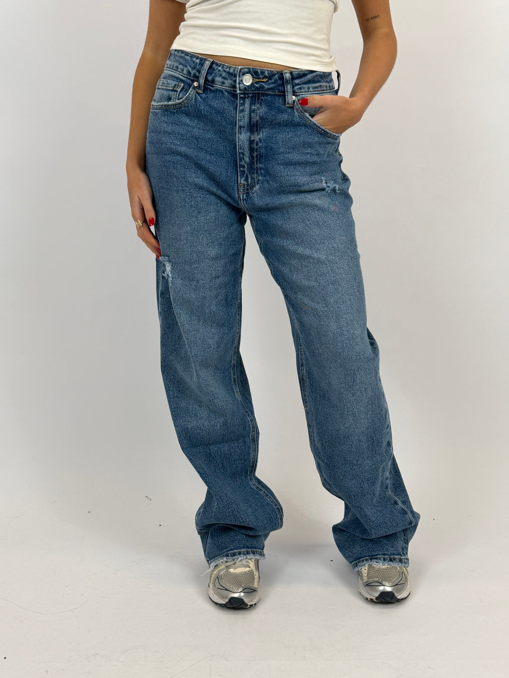 STRETCH STRAIGHT LEG MINI DISTRESS