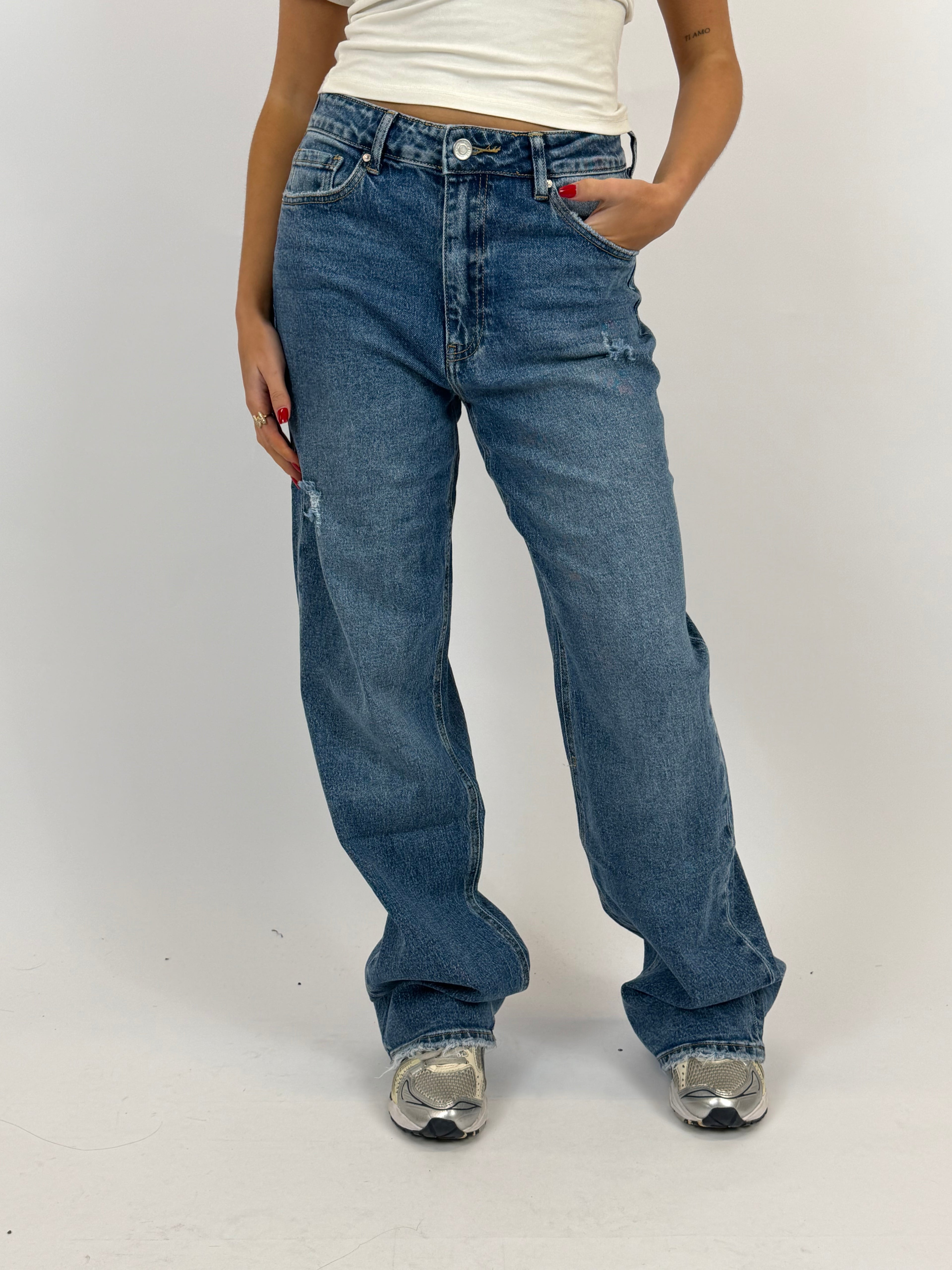 STRETCH STRAIGHT LEG MINI DISTRESS