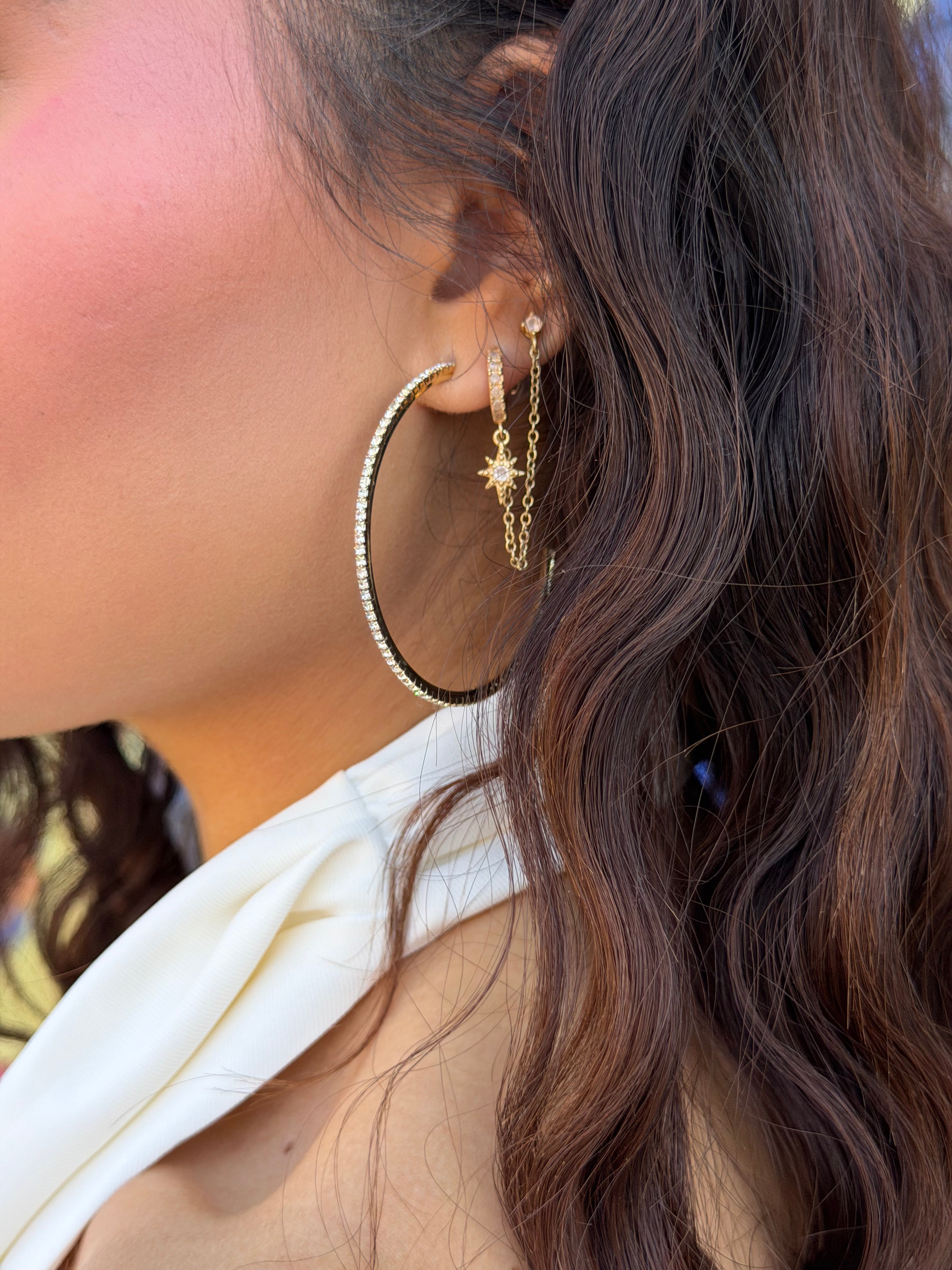 GOLD STRASS HOOPS BIG