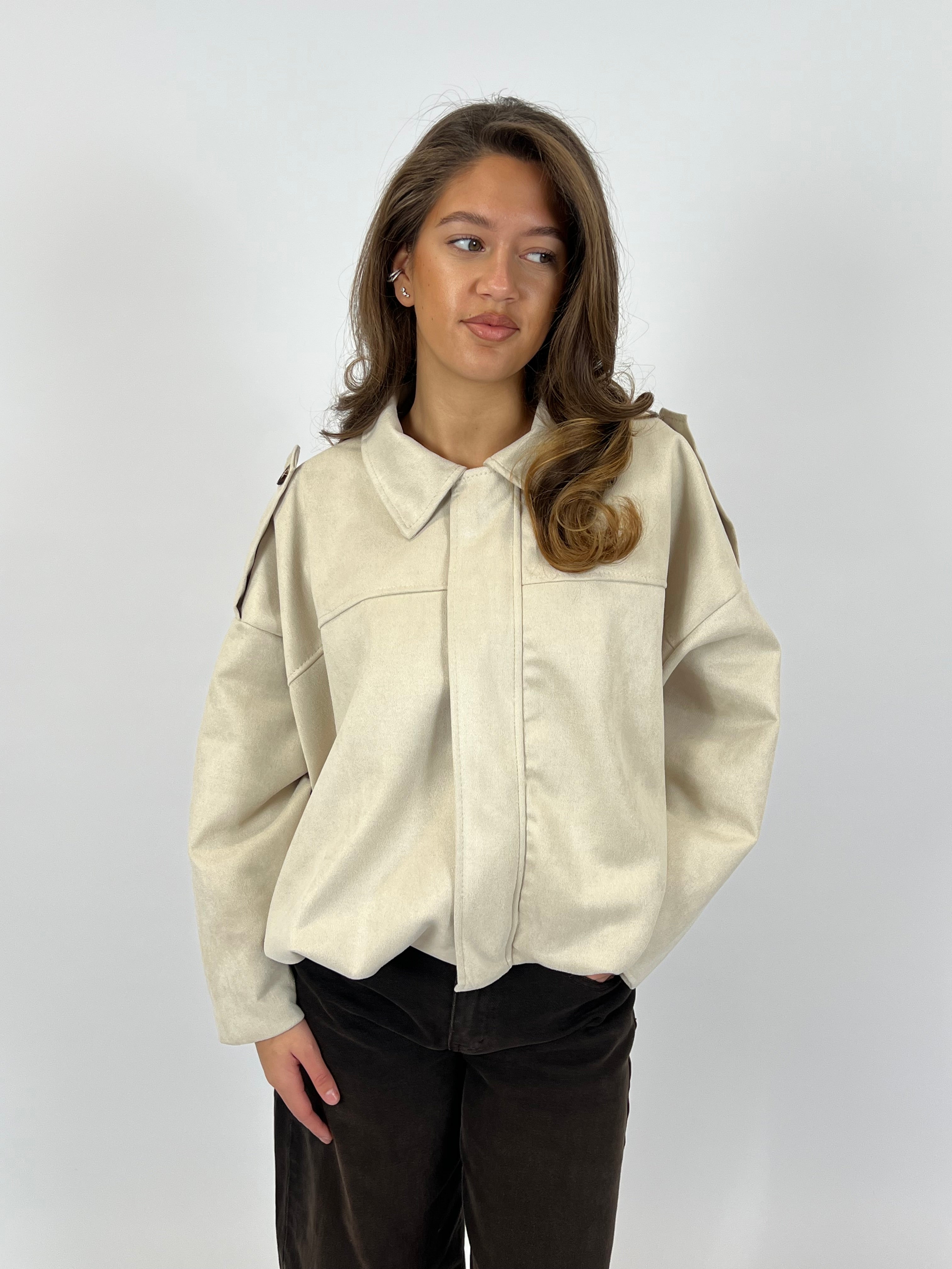 SUÈDINE BOMBER BEIGE
