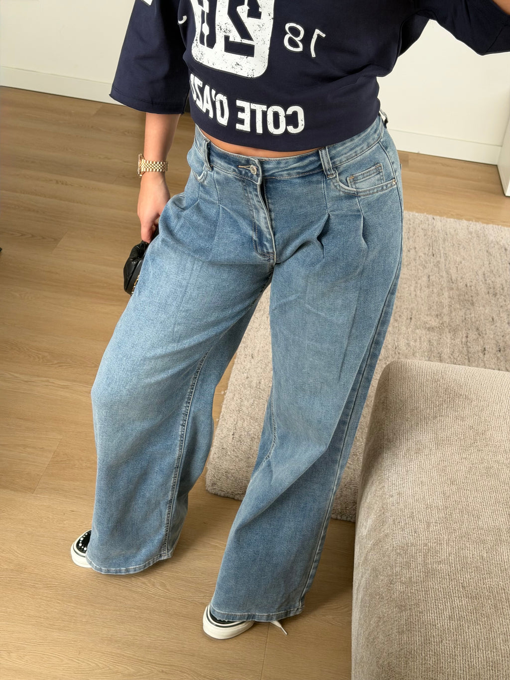 STRETCH PLEATED JEANS 364