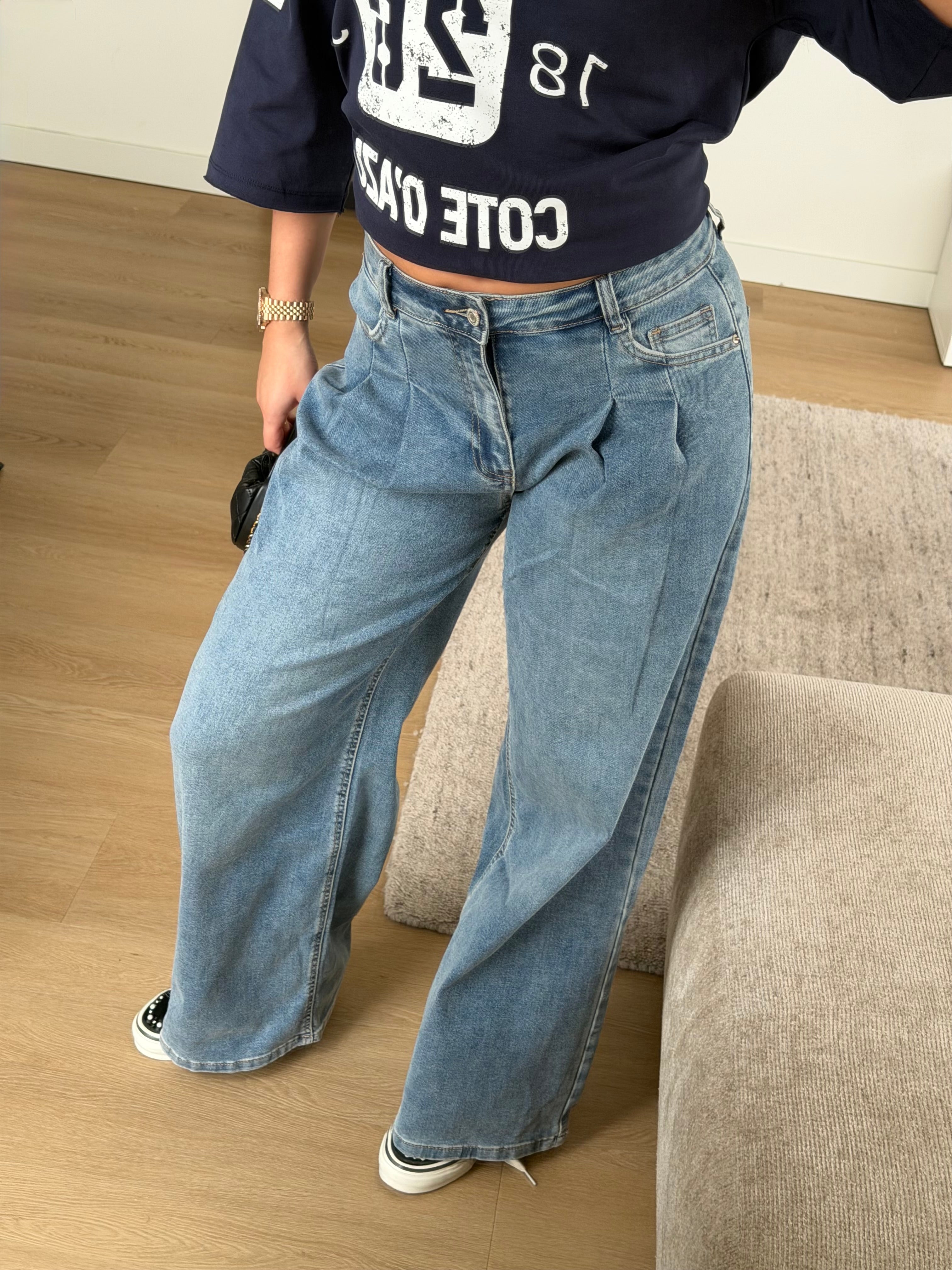 STRETCH PLEATED JEANS 364