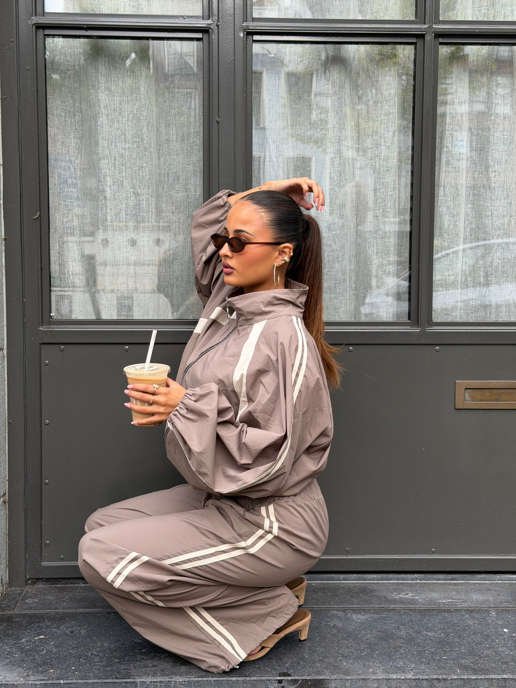 GINA WINDBREAKER TRACKSUIT TAUPE