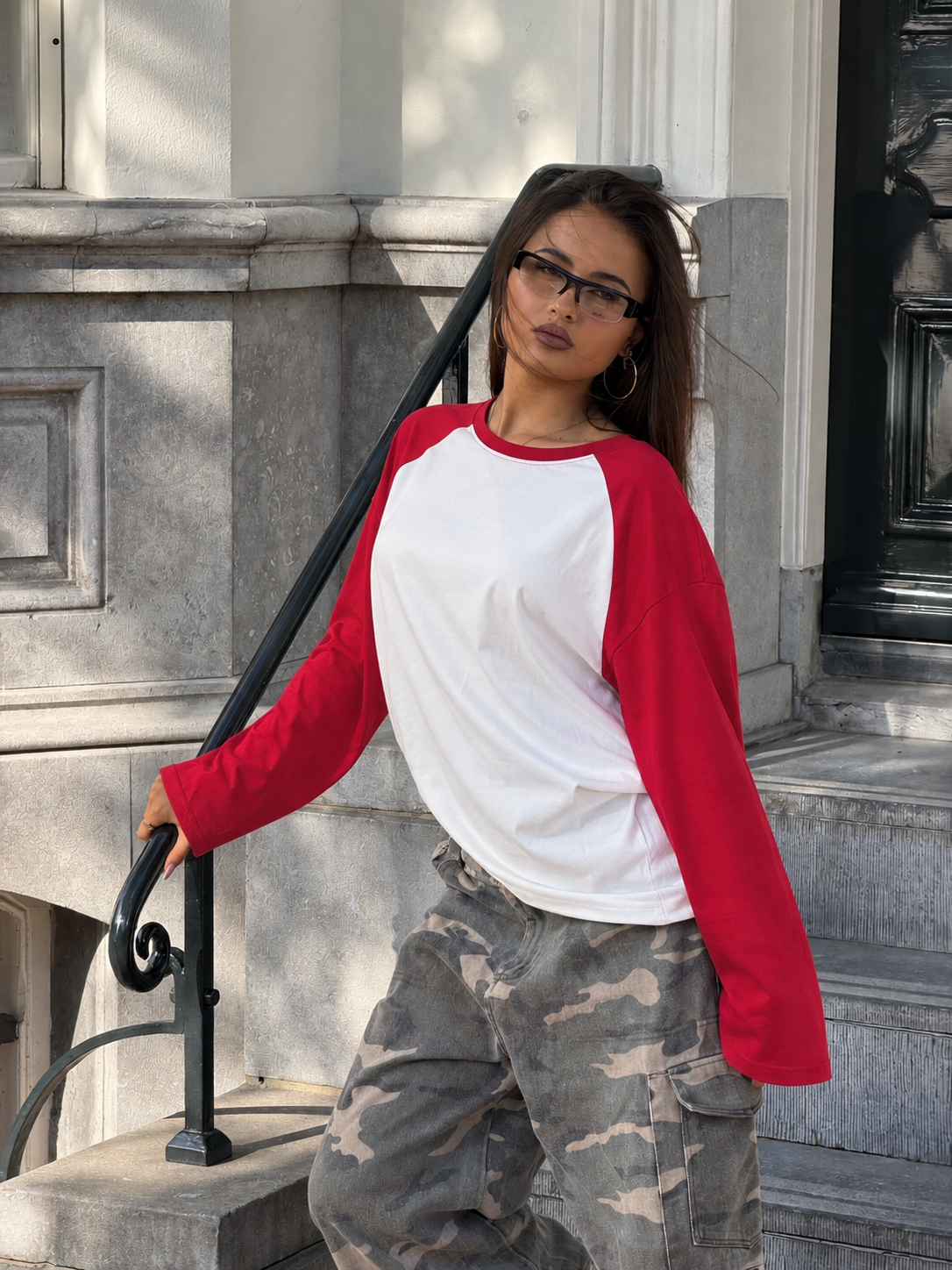 TWO TONE LONGSLEEVE RED