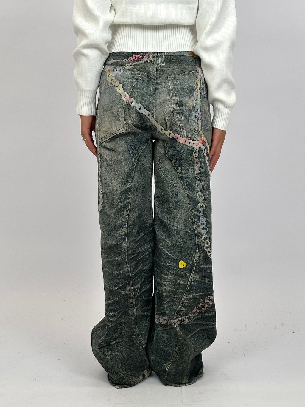 SPECIAL EDITION STRETCH CHAIN JEANS PINK PRE ORDER