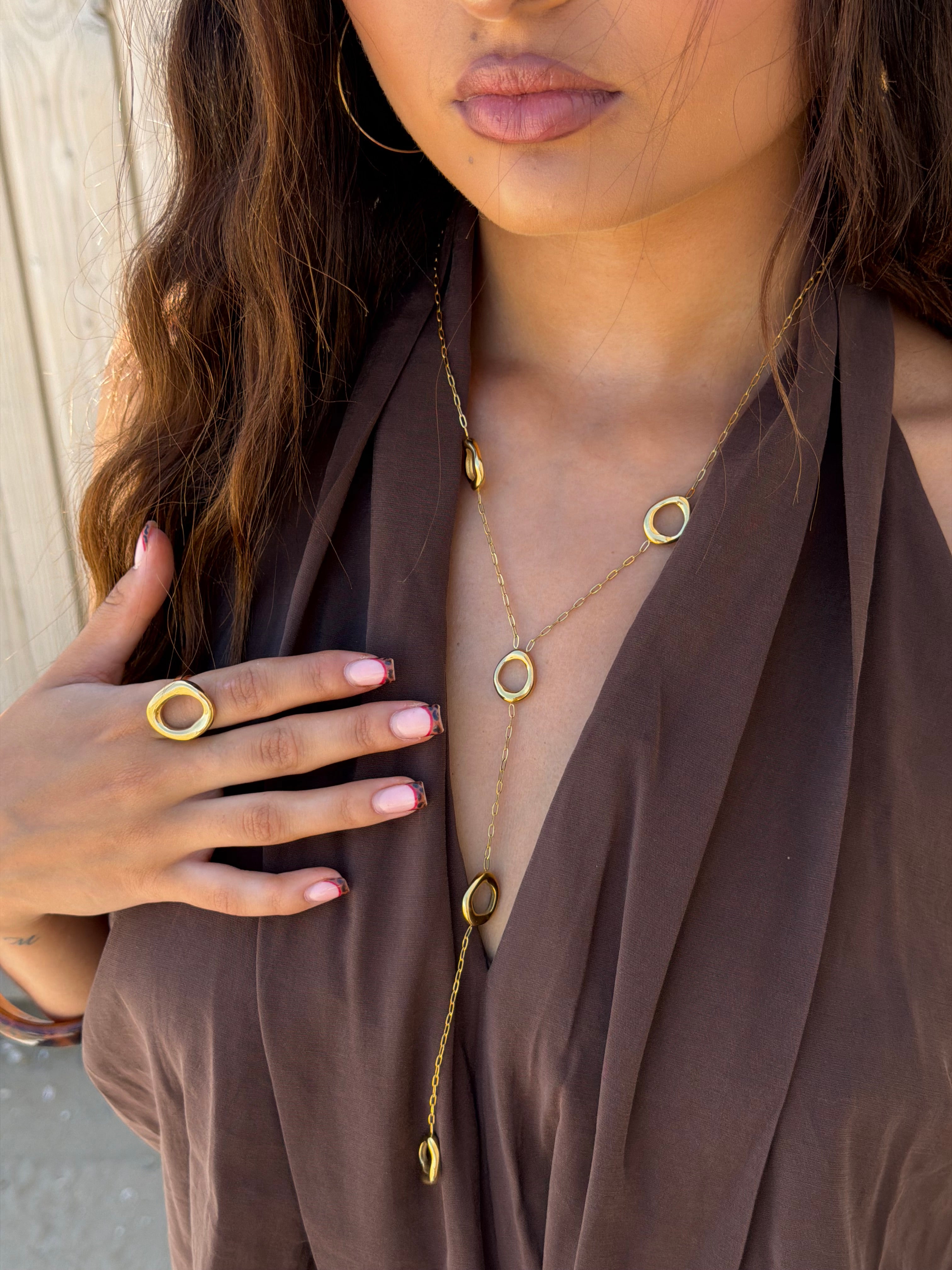 WATERFALL RING NECKLACE