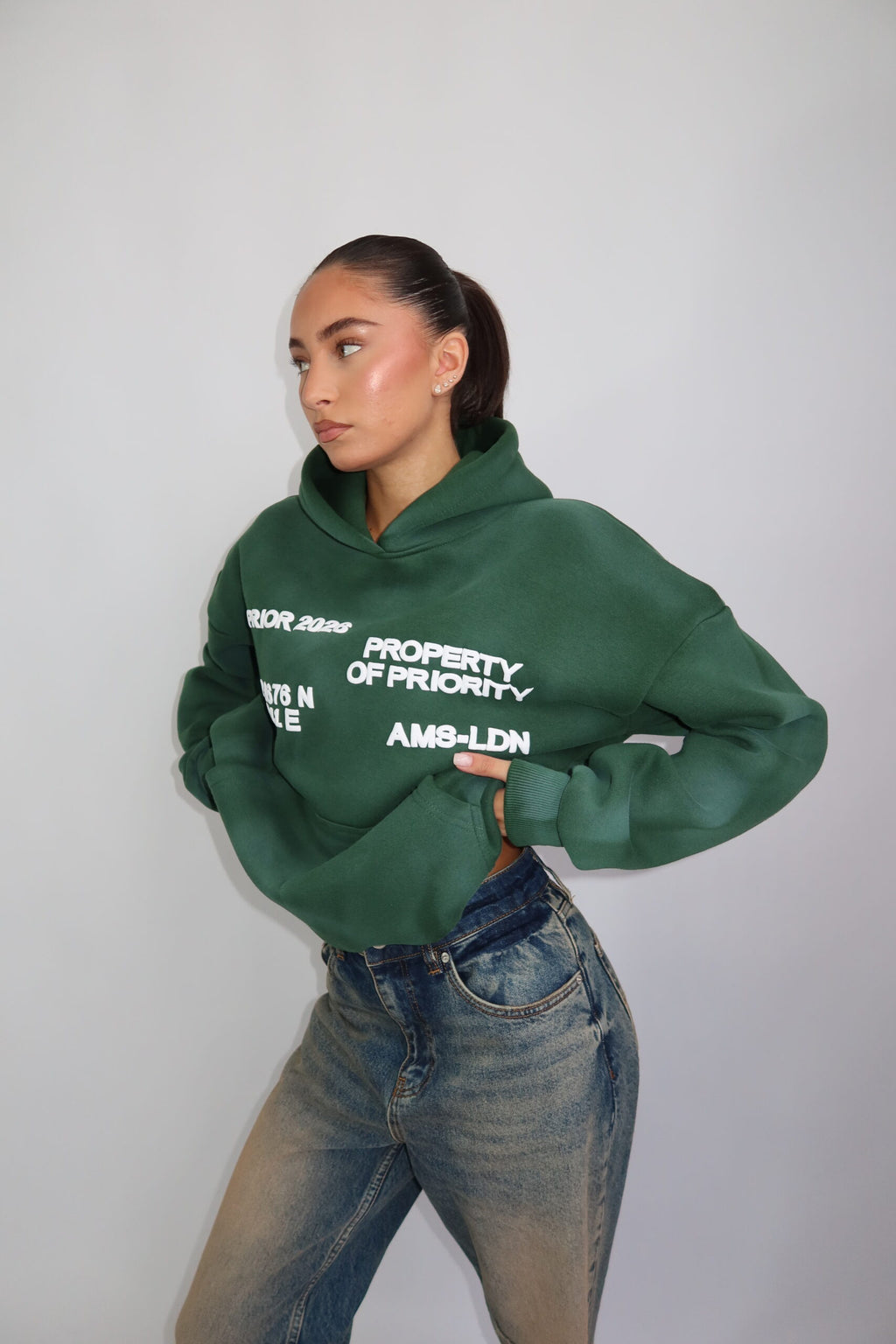 PRIORITY WASHED HOODIE GREEN PRE ORDER