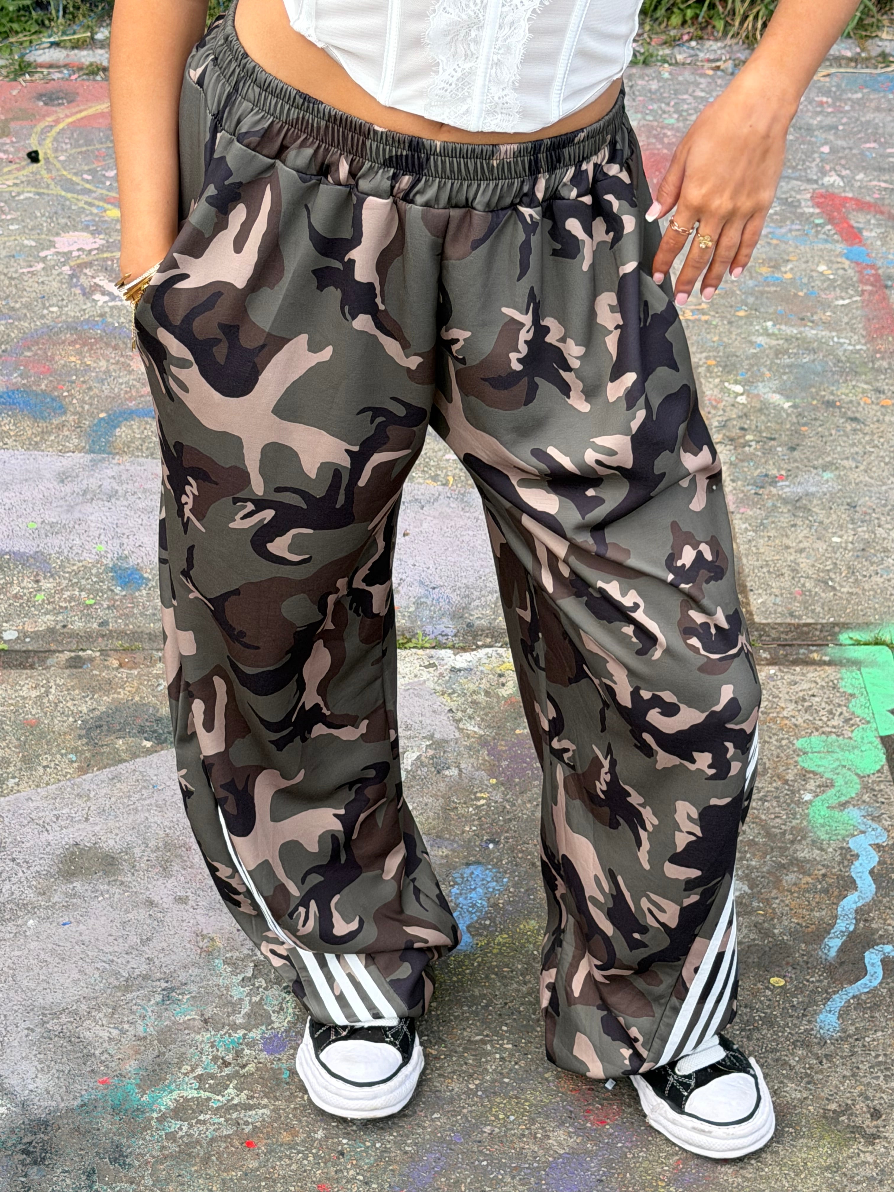 BAGGY STRIPED JOGGER CAMO