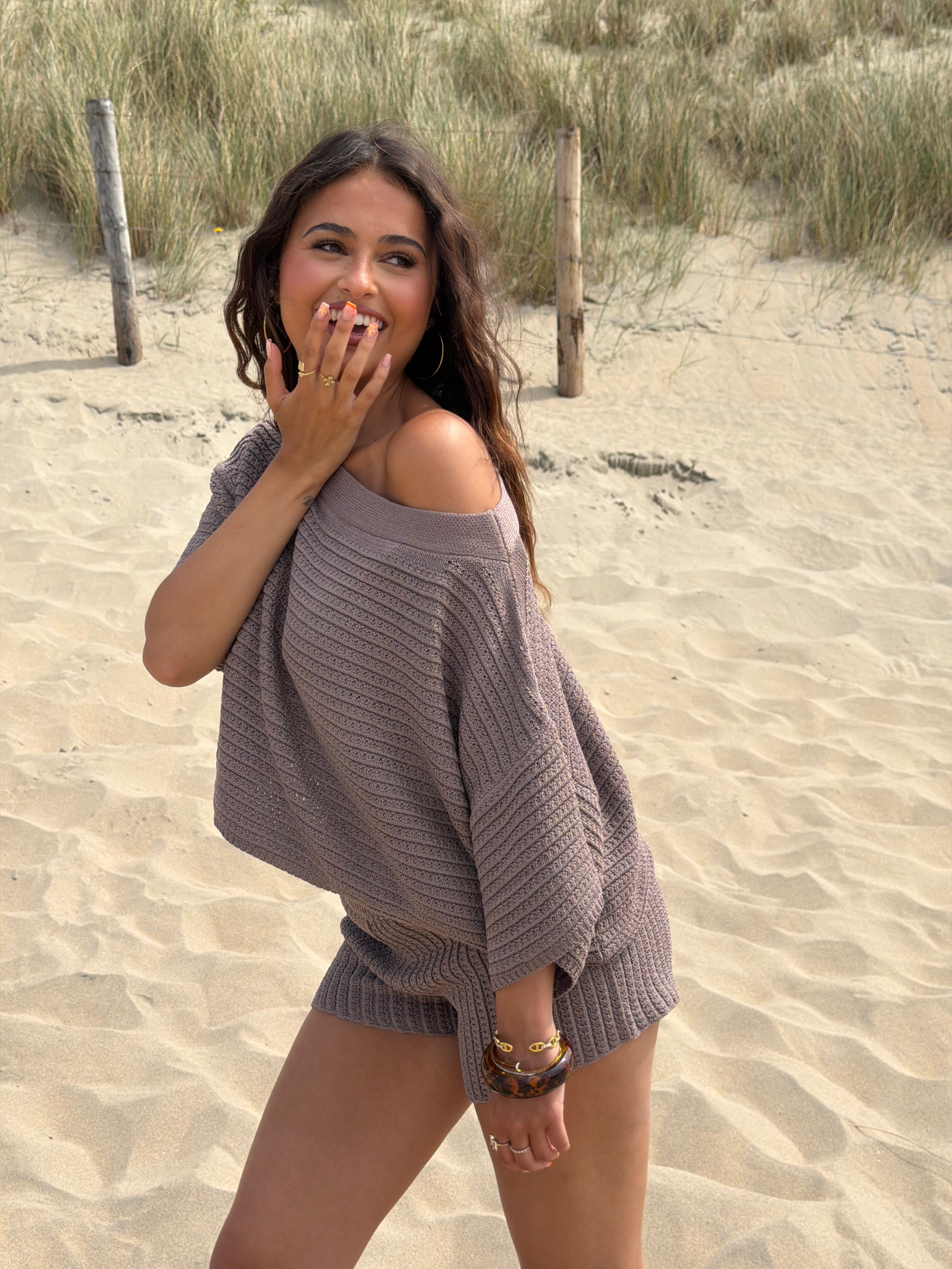 PREMIUM CROCHET TWO PIECE TAUPE