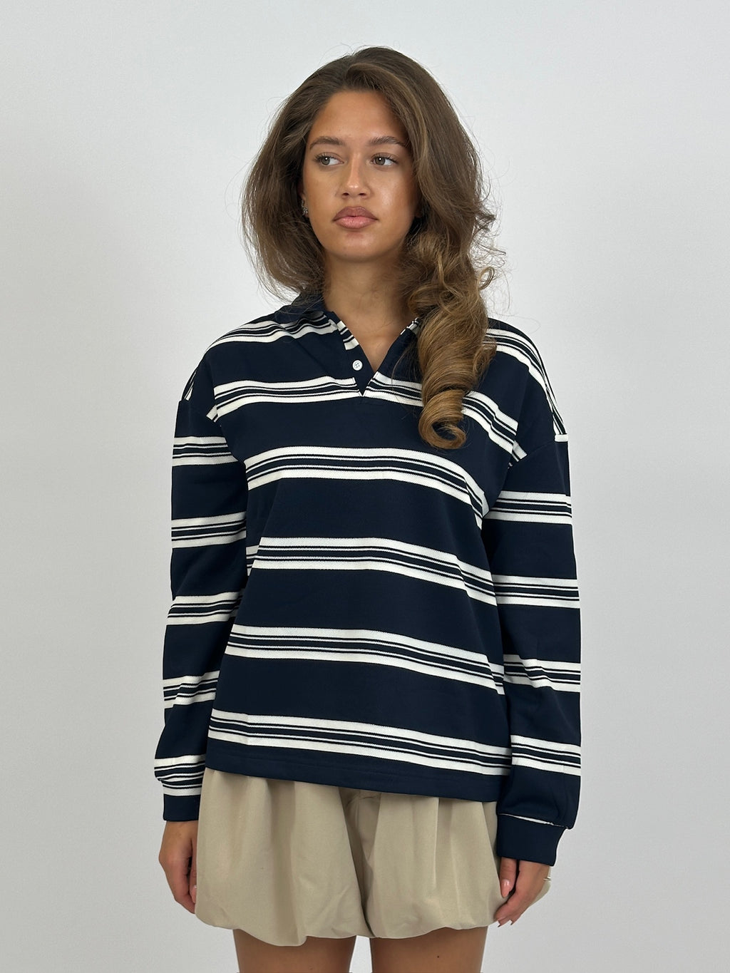 POLO WAFFLE LONGSLEEVE NAVY