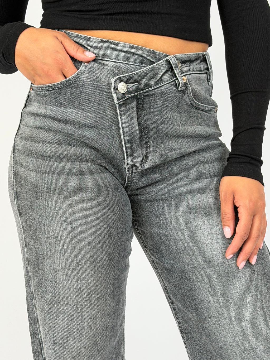 ASLI ASYMMETRIC WIDE LEG GREY H850-3