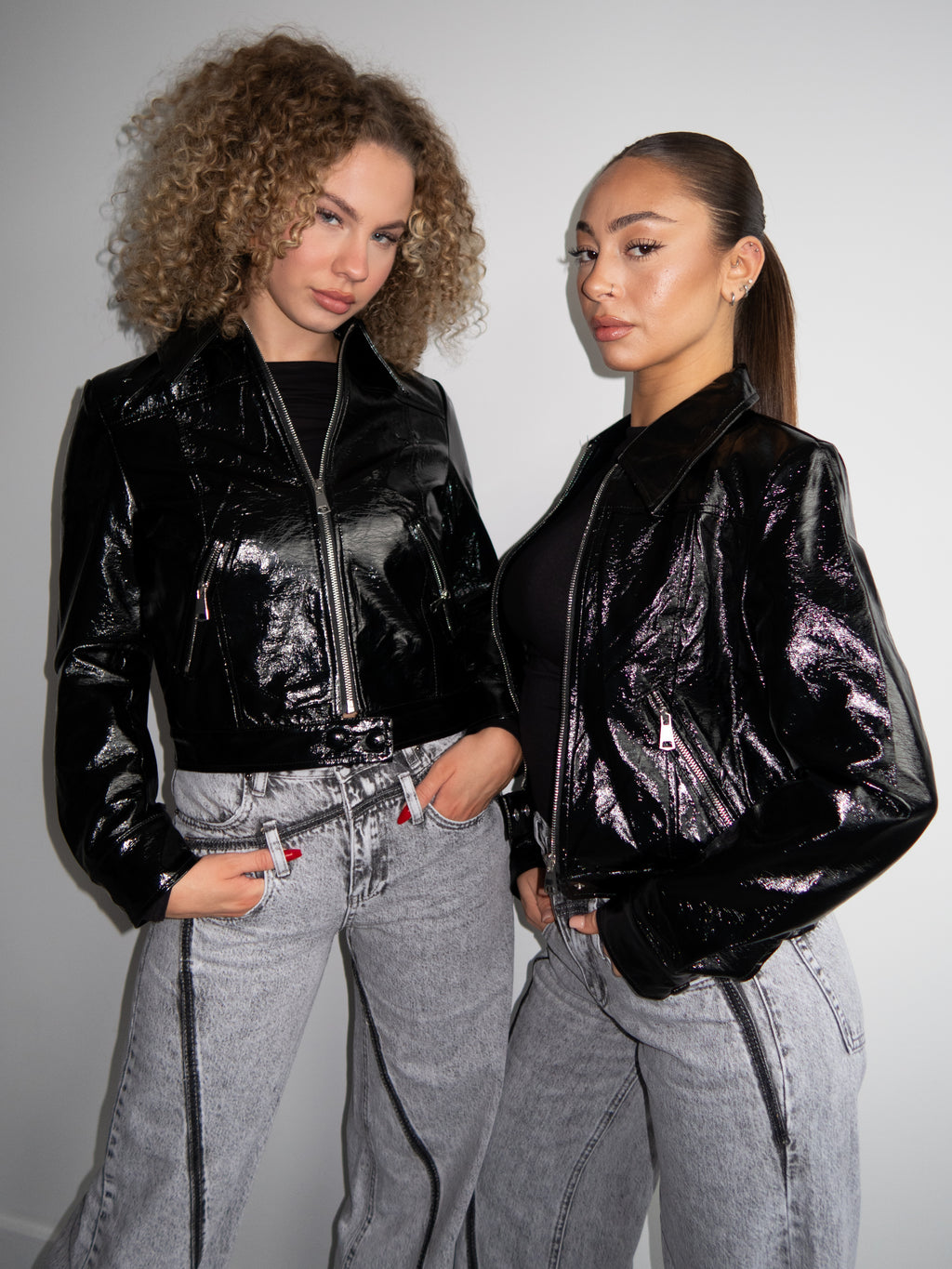 VINYL ZIP JACKET BLACK