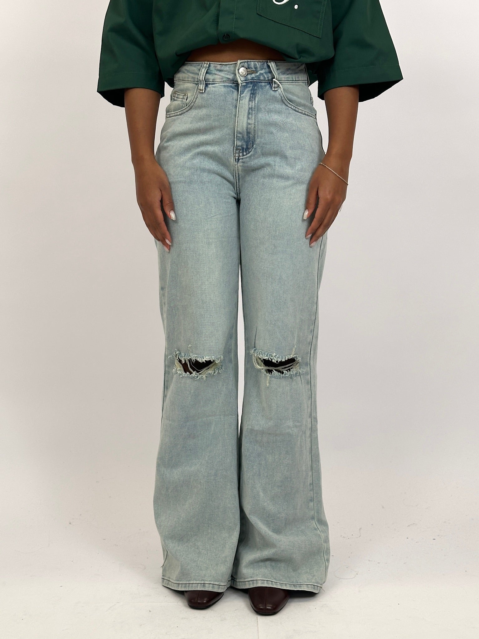 KNEE RIP STRETCH WIDE LEG 691