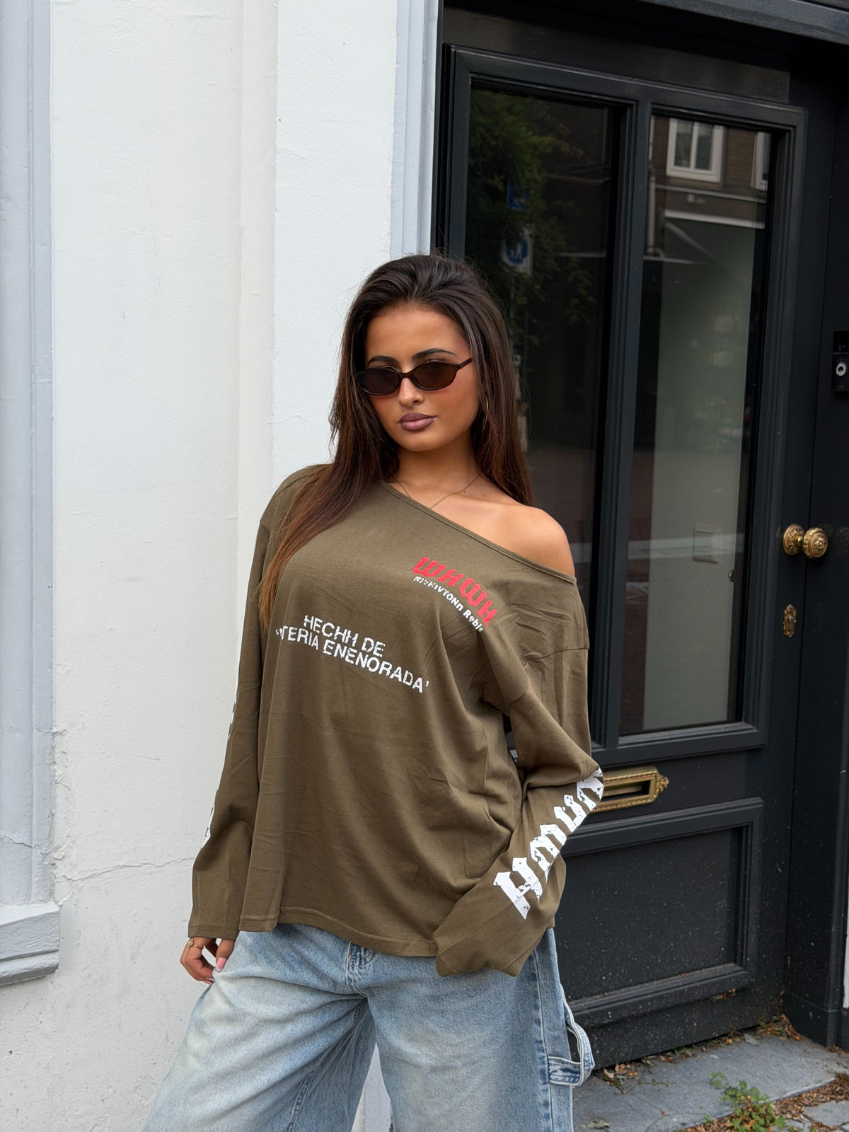 ARMY OFFSHOULDER LONGSLEEVE