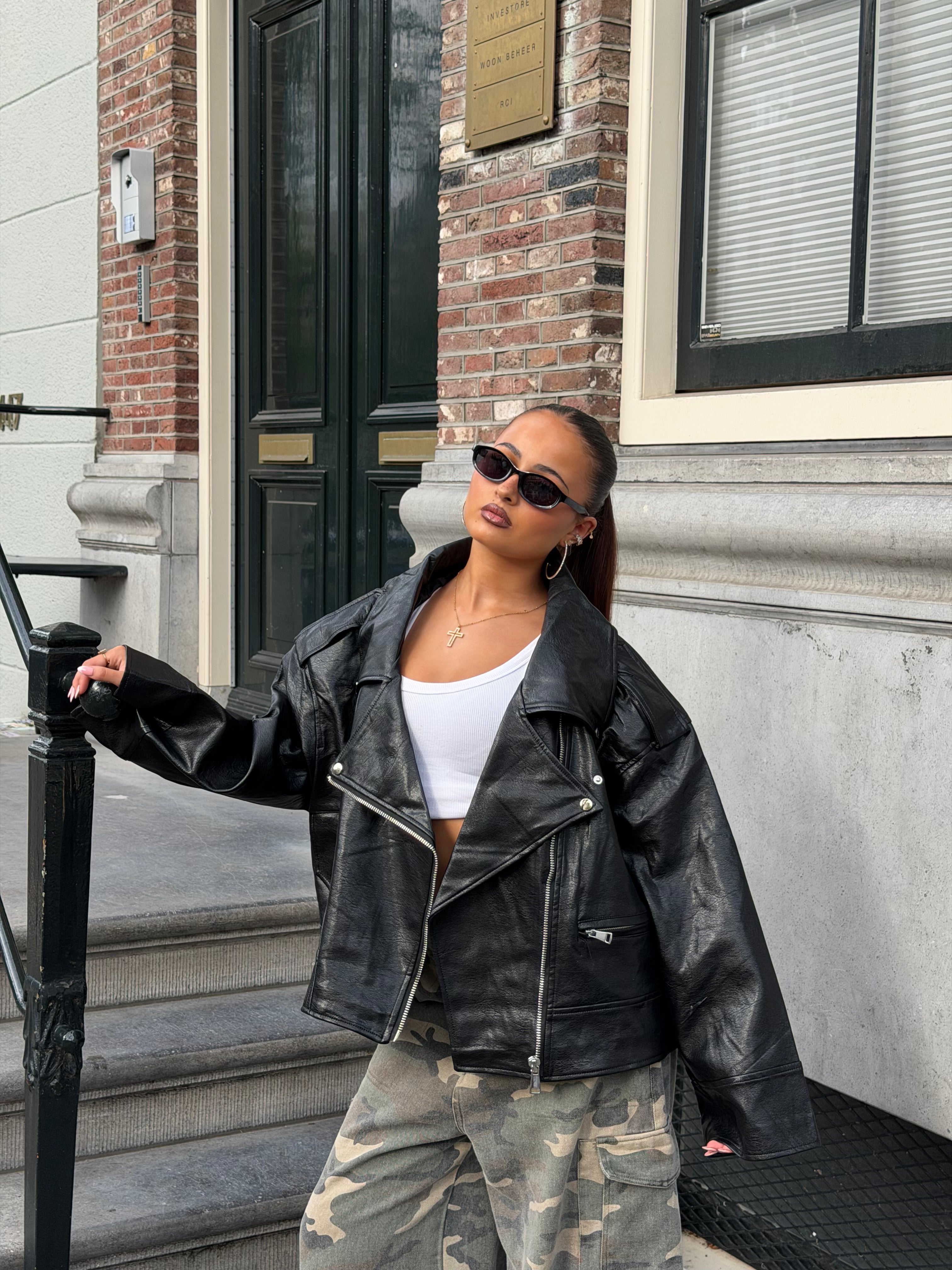 EXTRA BOLD LEATHER JACKET BLACK
