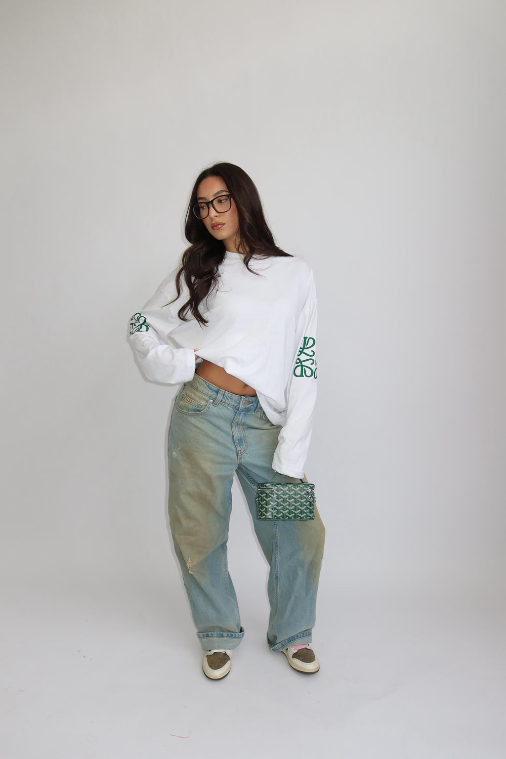 MONOGRAM LONGSLEEVE WHITE/GREEN