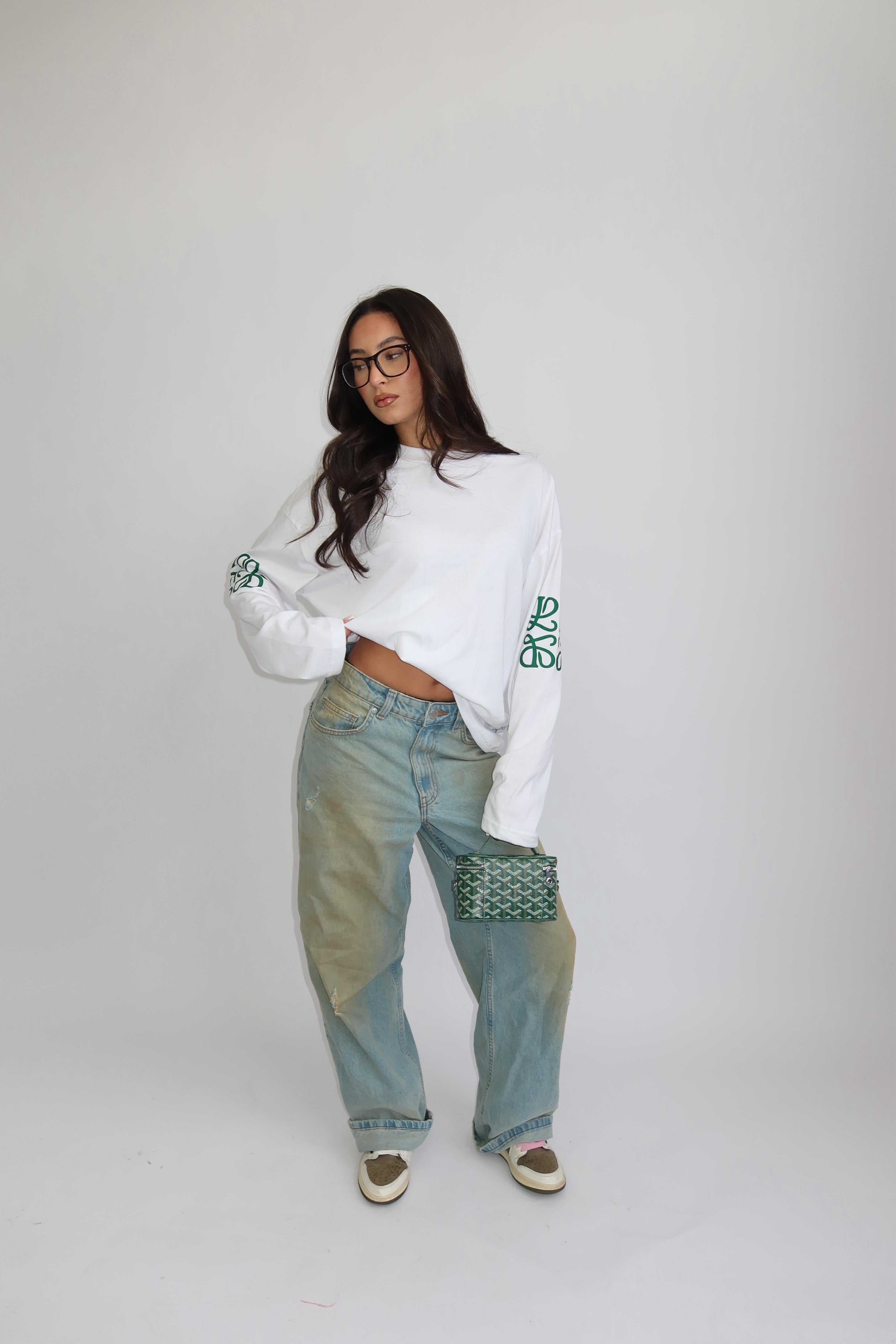 MONOGRAM LONGSLEEVE WHITE/GREEN