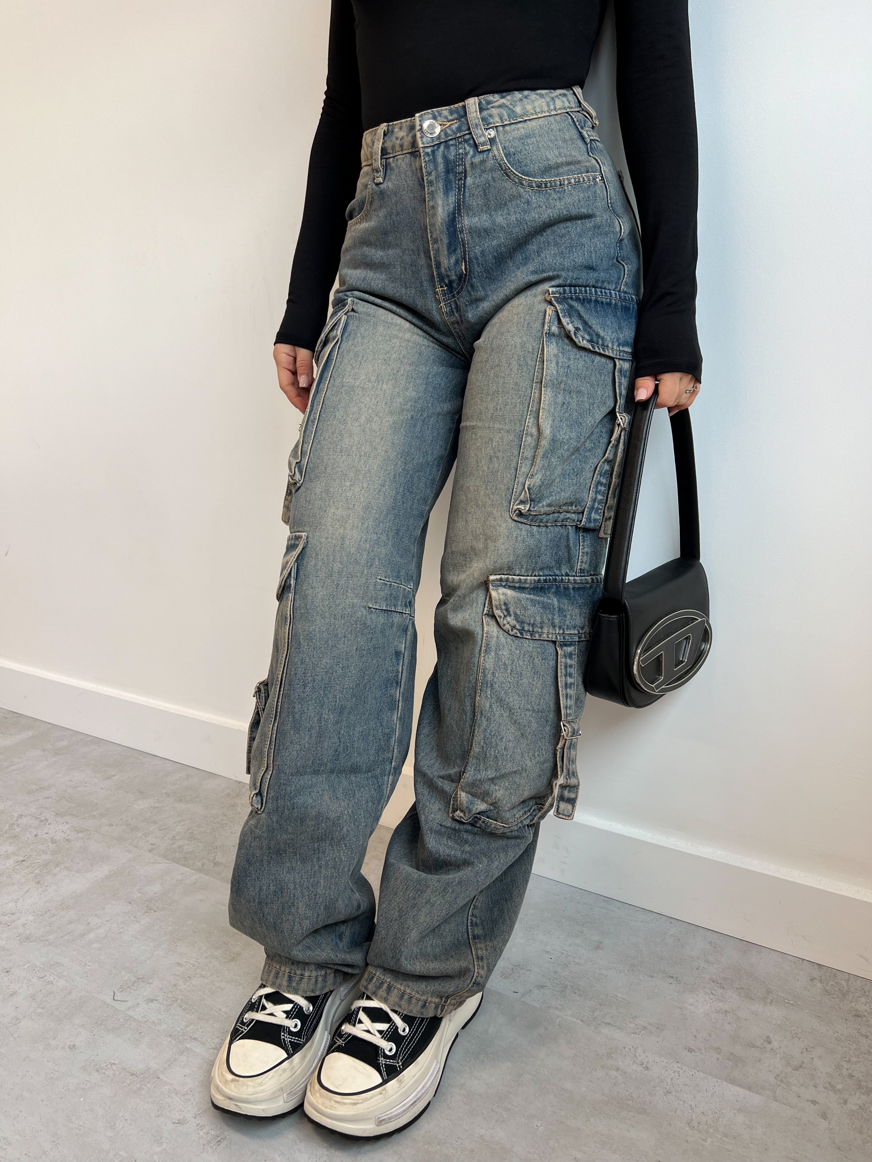 DOUBLE POCKET VINTAGE WASH CARGO