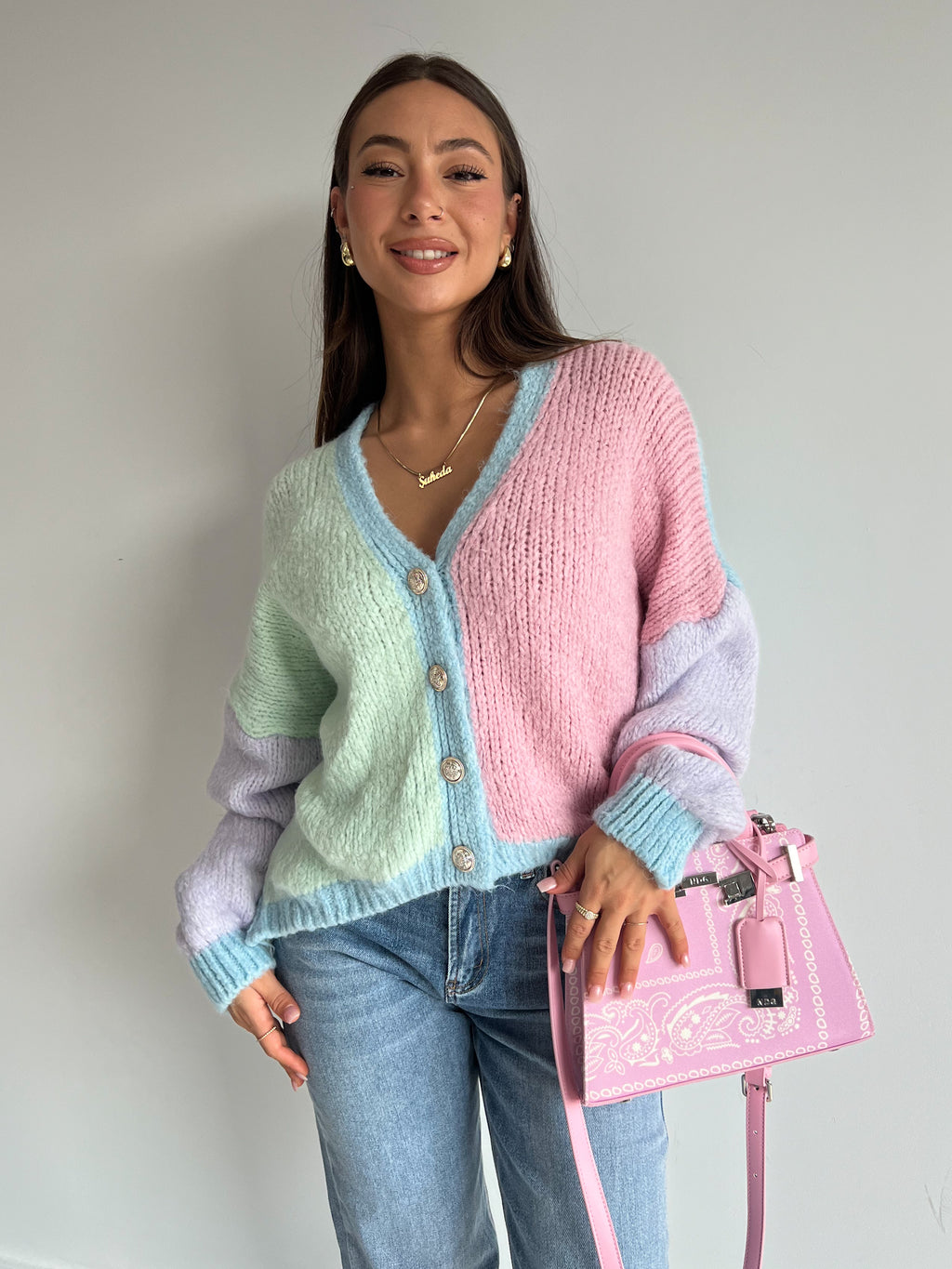 MULTI COLOUR CARDIGAN PASTEL