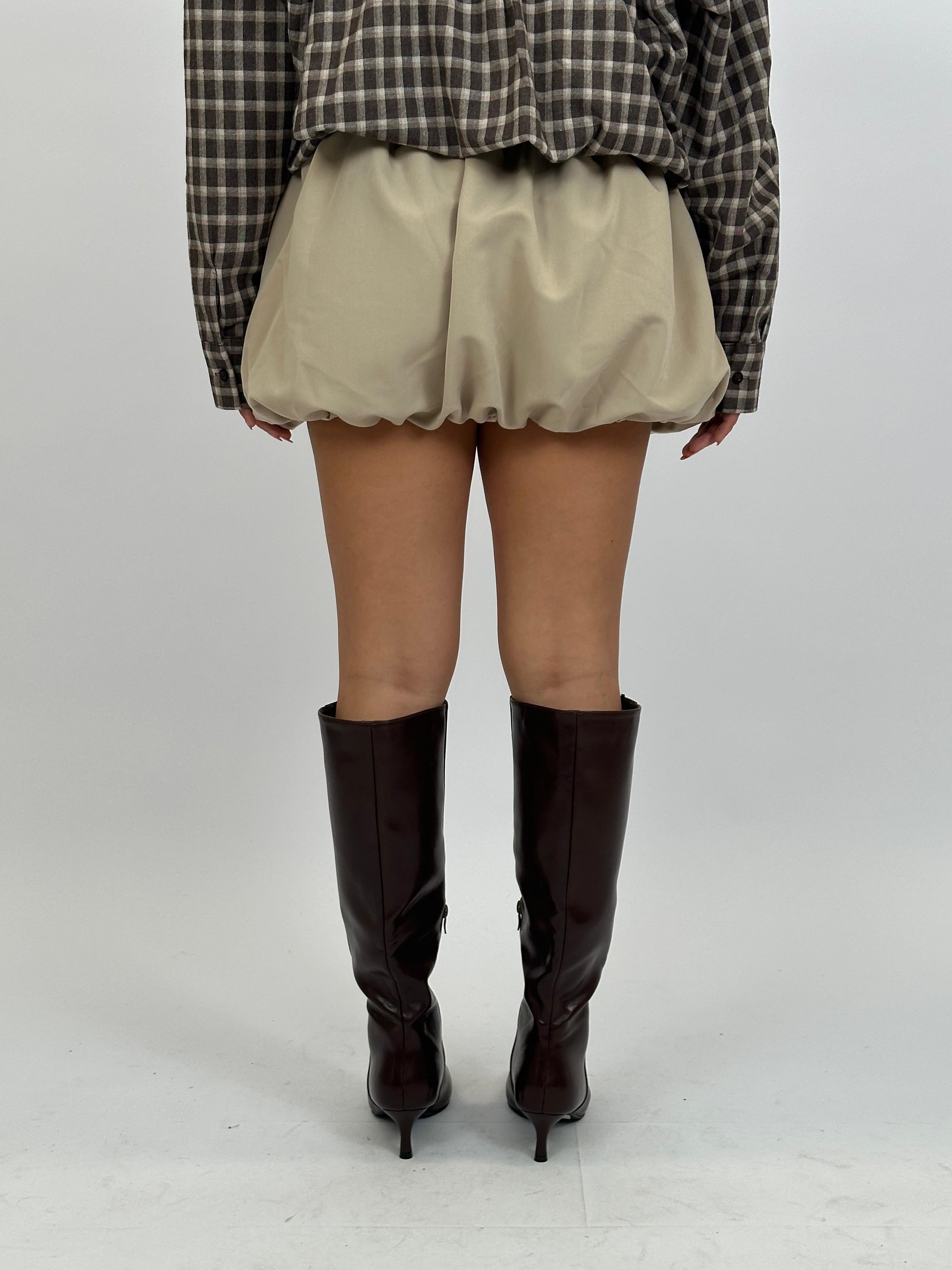 PUFFY SKORT BEIGE
