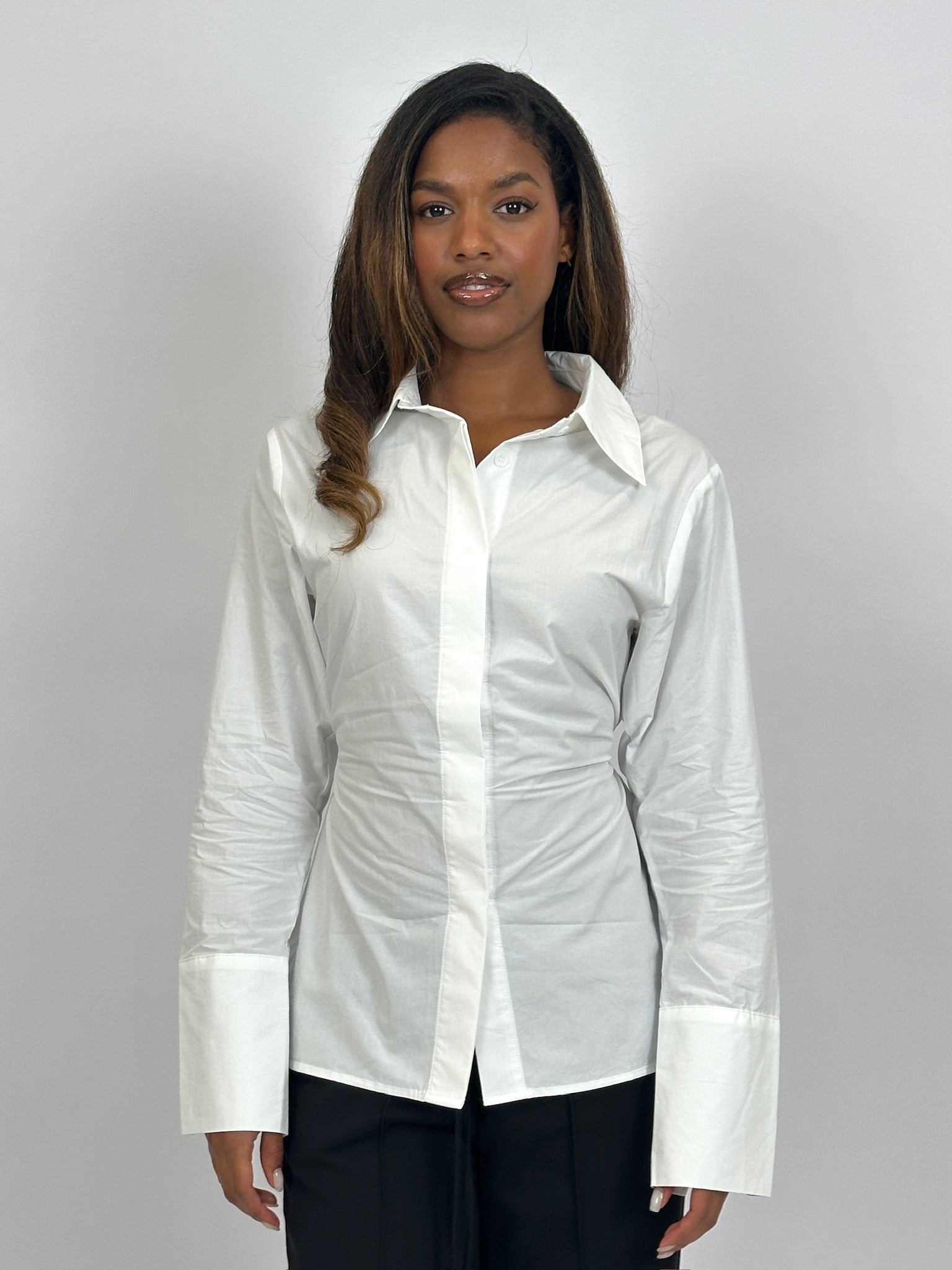 SNATCHED BLOUSE WHITE