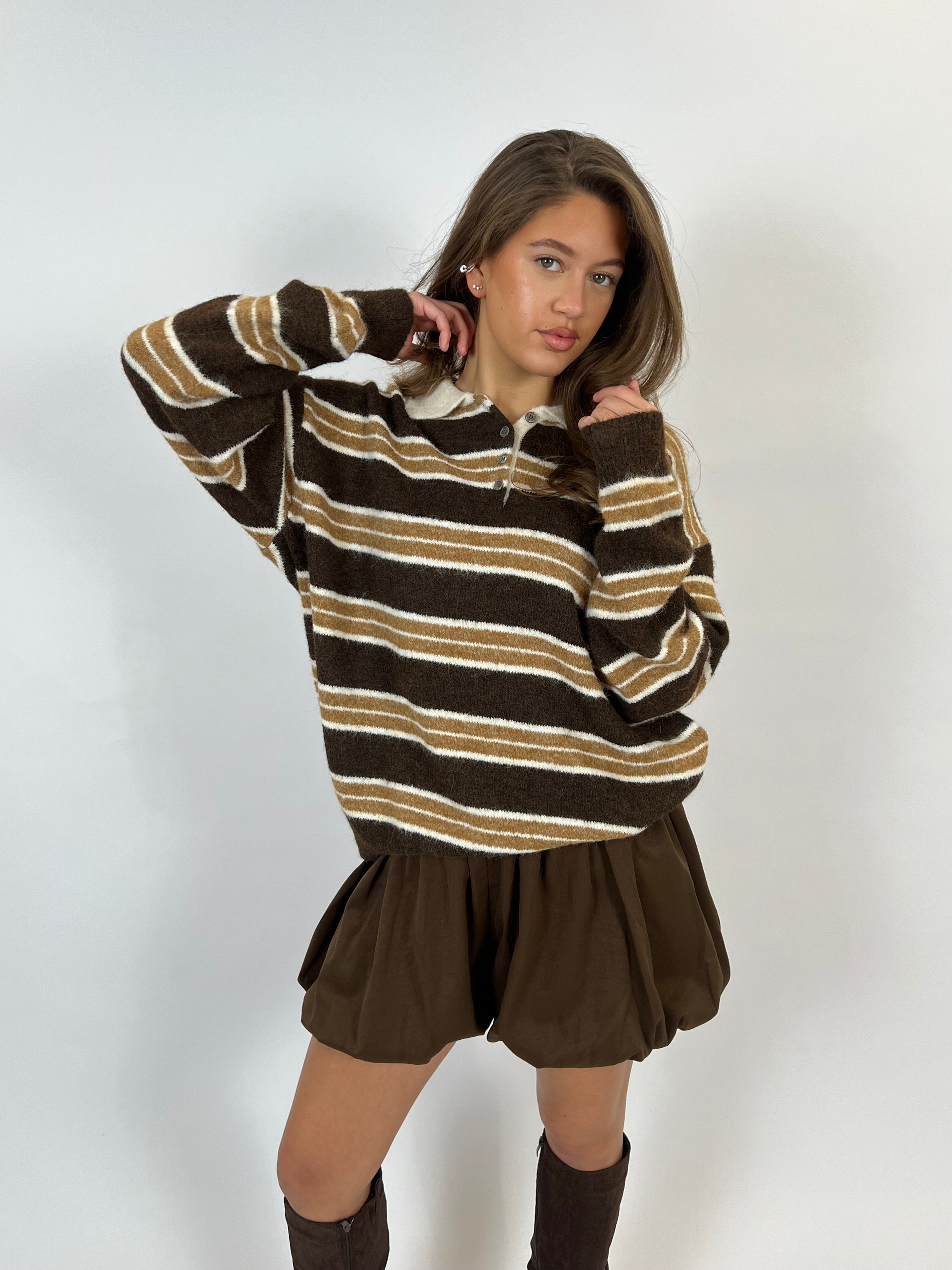 PREMIUM PUFFY SKORT BROWN